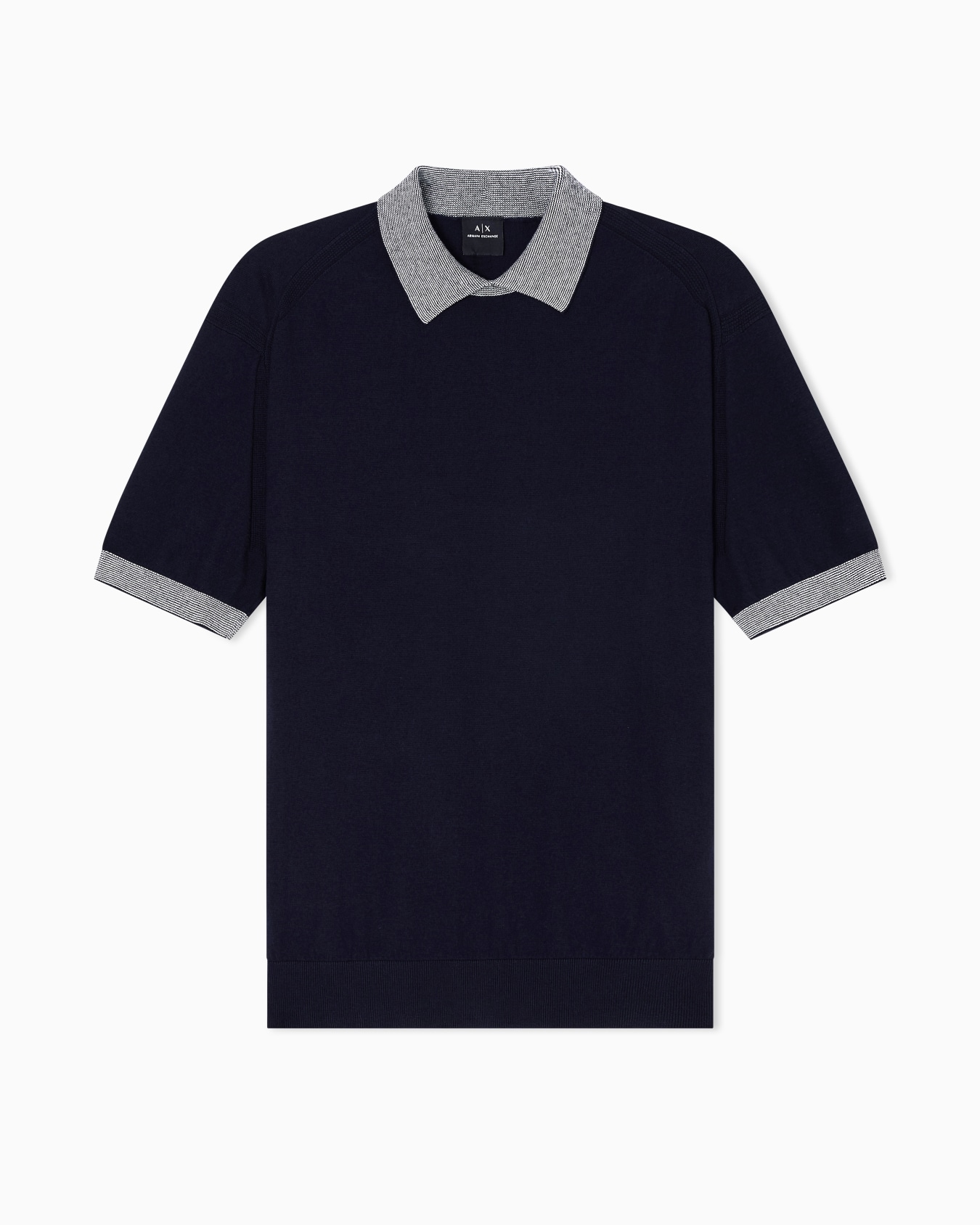 Knitted polo shirt with contrasting profiles Slide 0