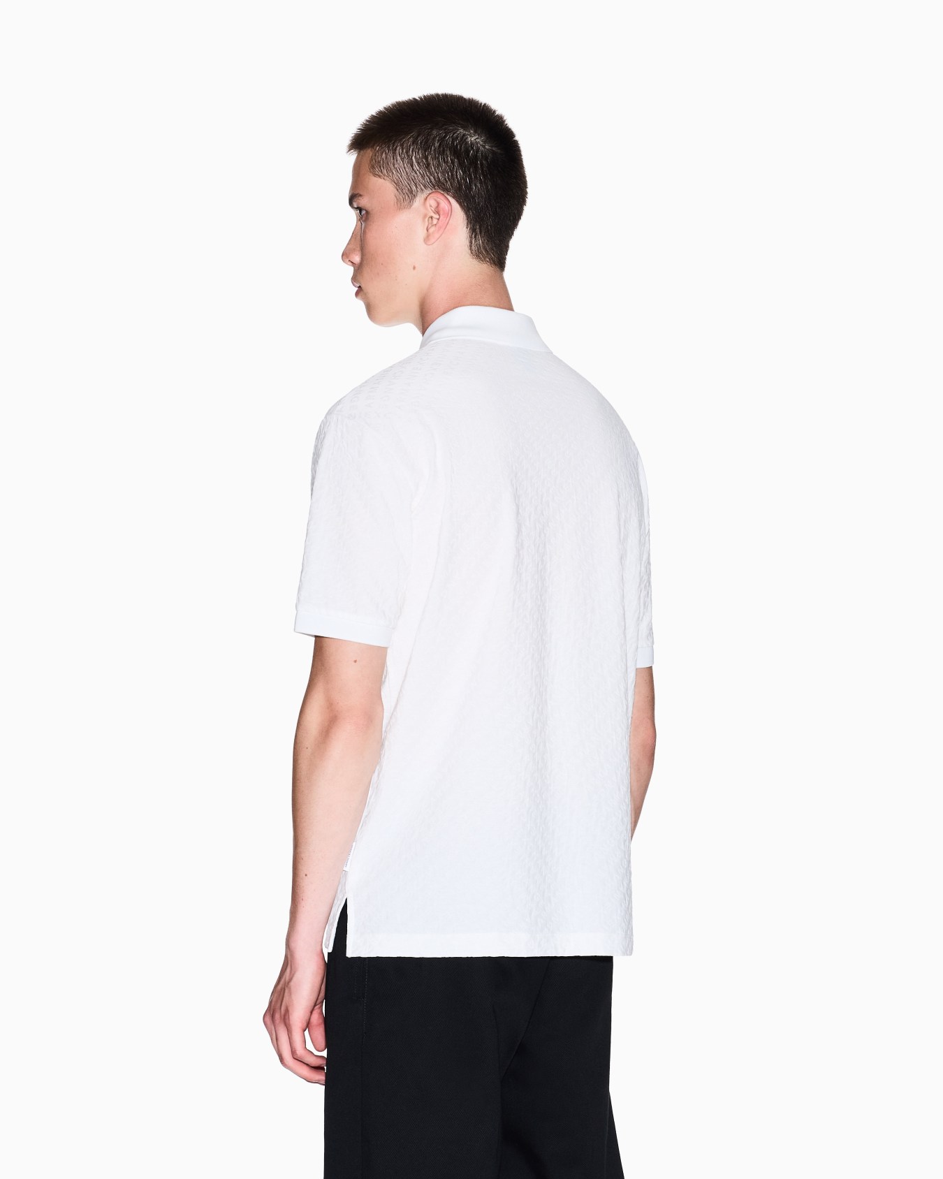 Regular fit polo shirt with allover logo Slide 2
