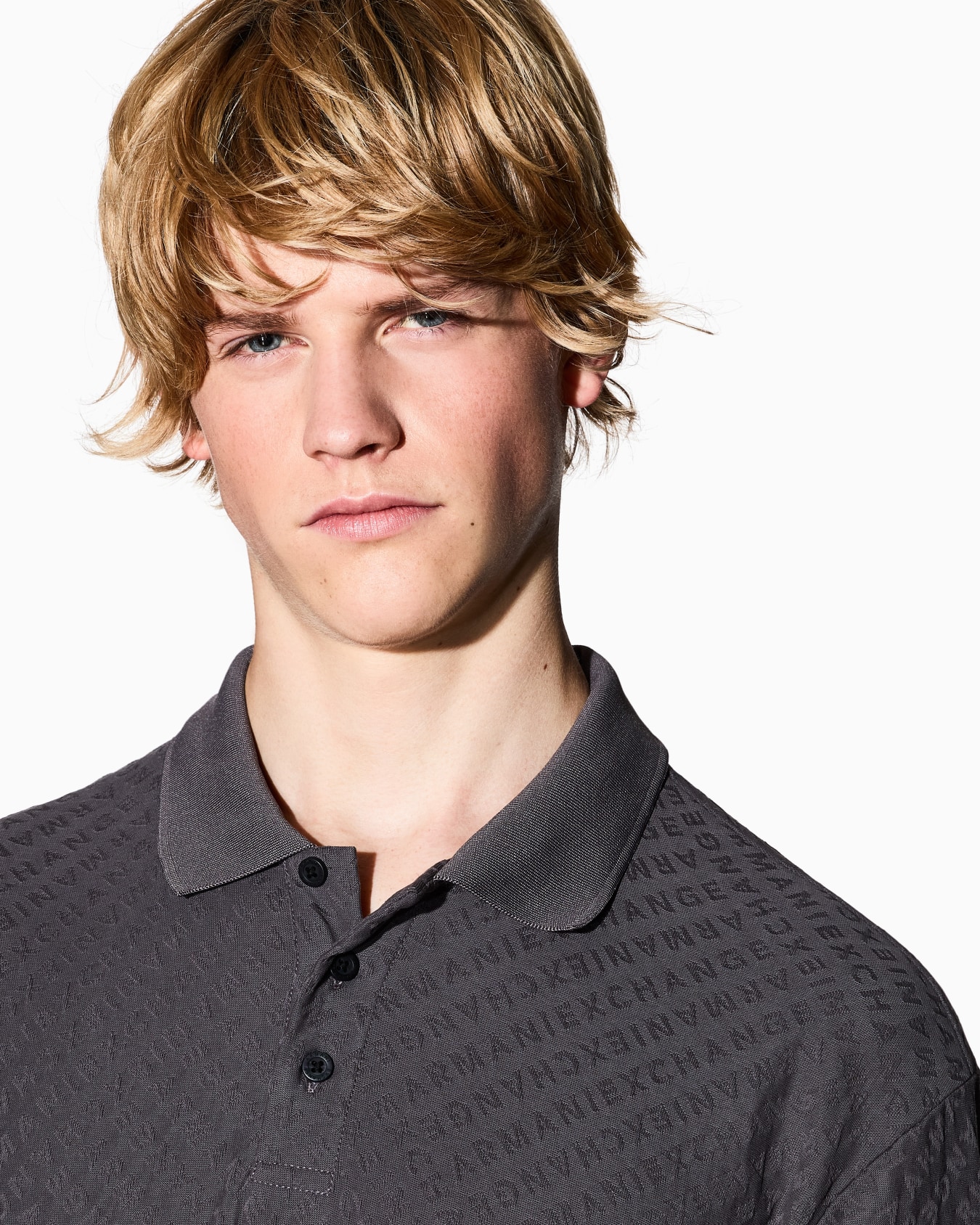 Regular fit polo shirt with allover logo Slide 4