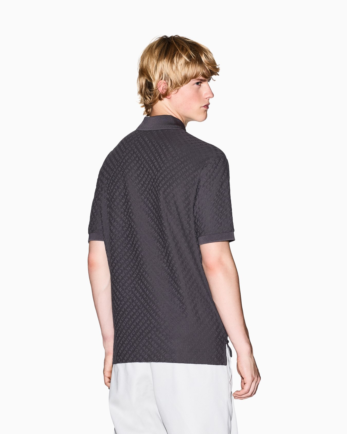 Regular fit polo shirt with allover logo Slide 2