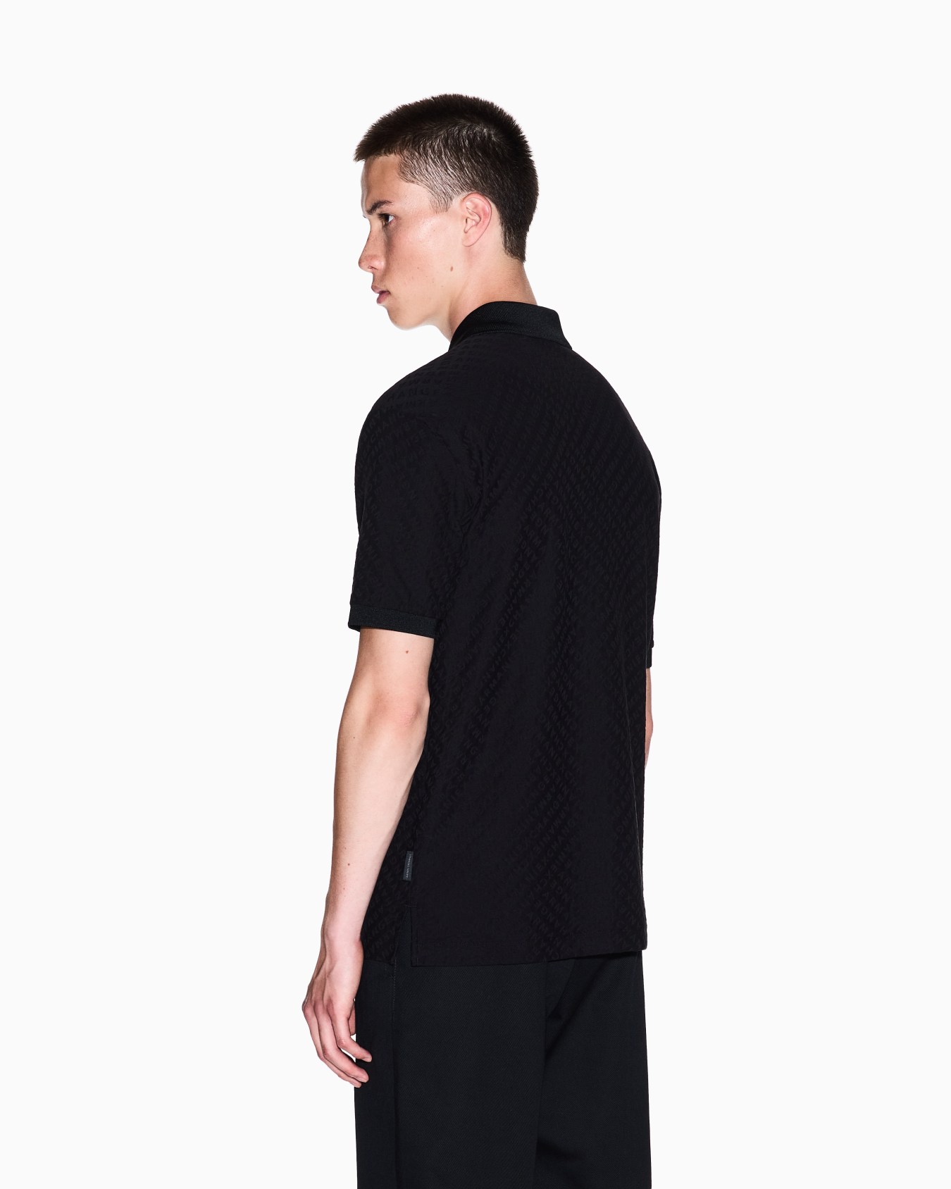 Regular fit polo shirt with allover logo Slide 2