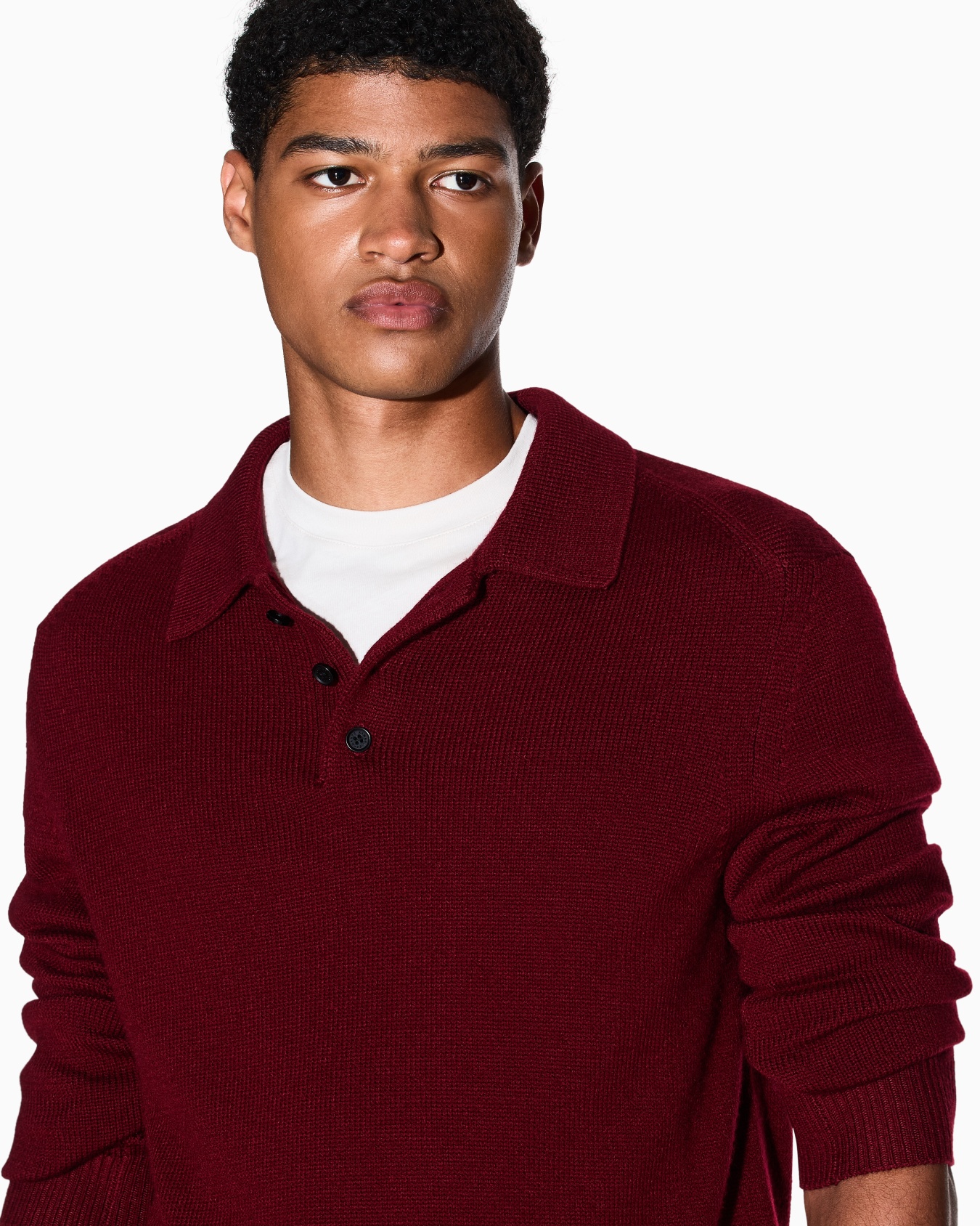 Wool and cotton knitted polo shirt Slide 4