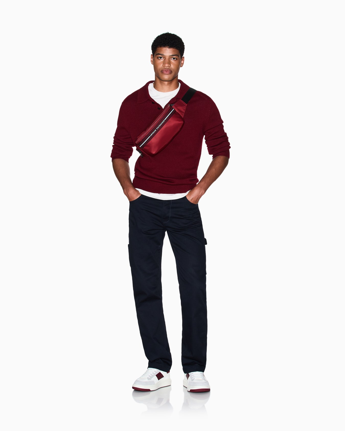 Wool and cotton knitted polo shirt Slide 1