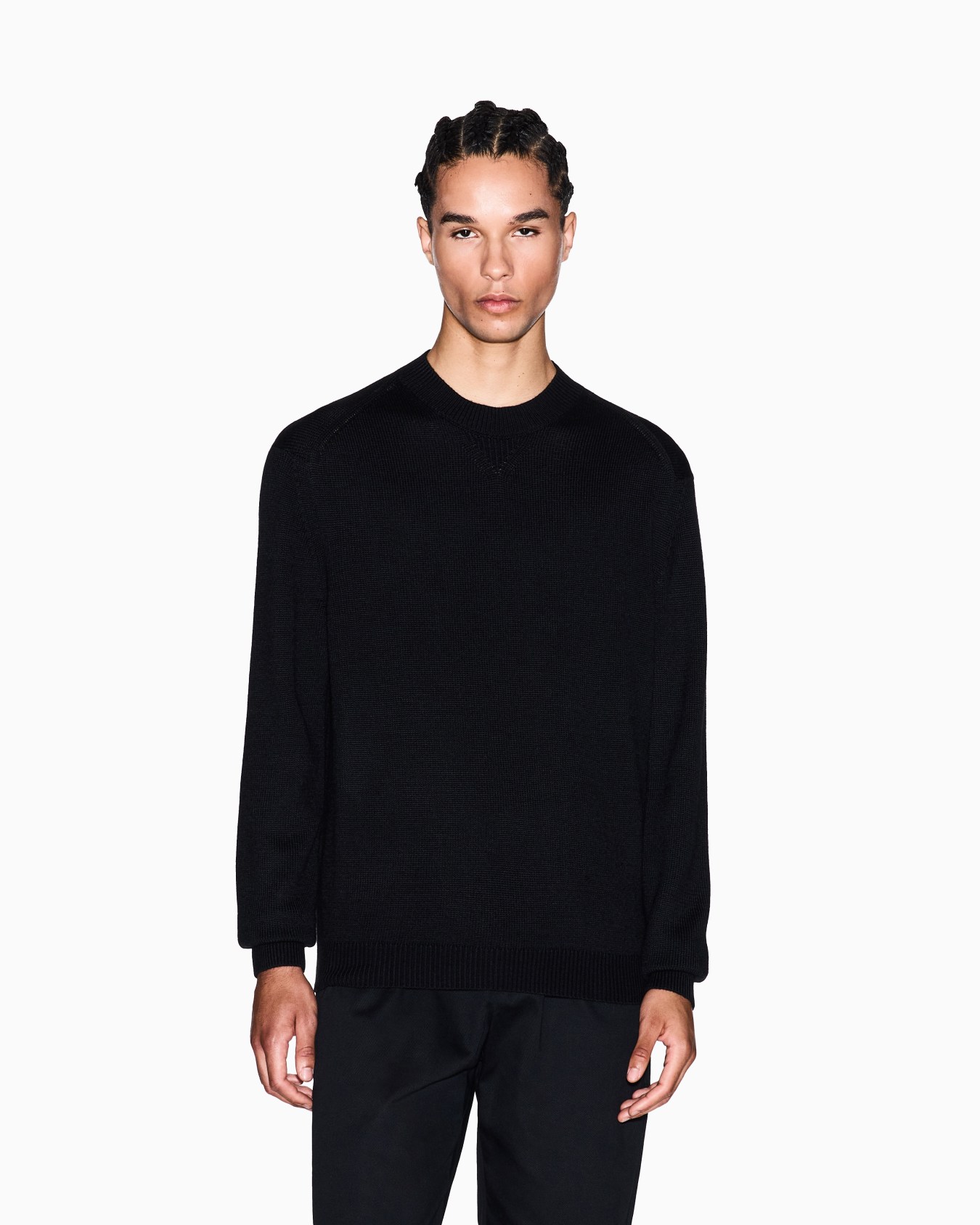 Wool and cotton crew neck sweater Slide 3