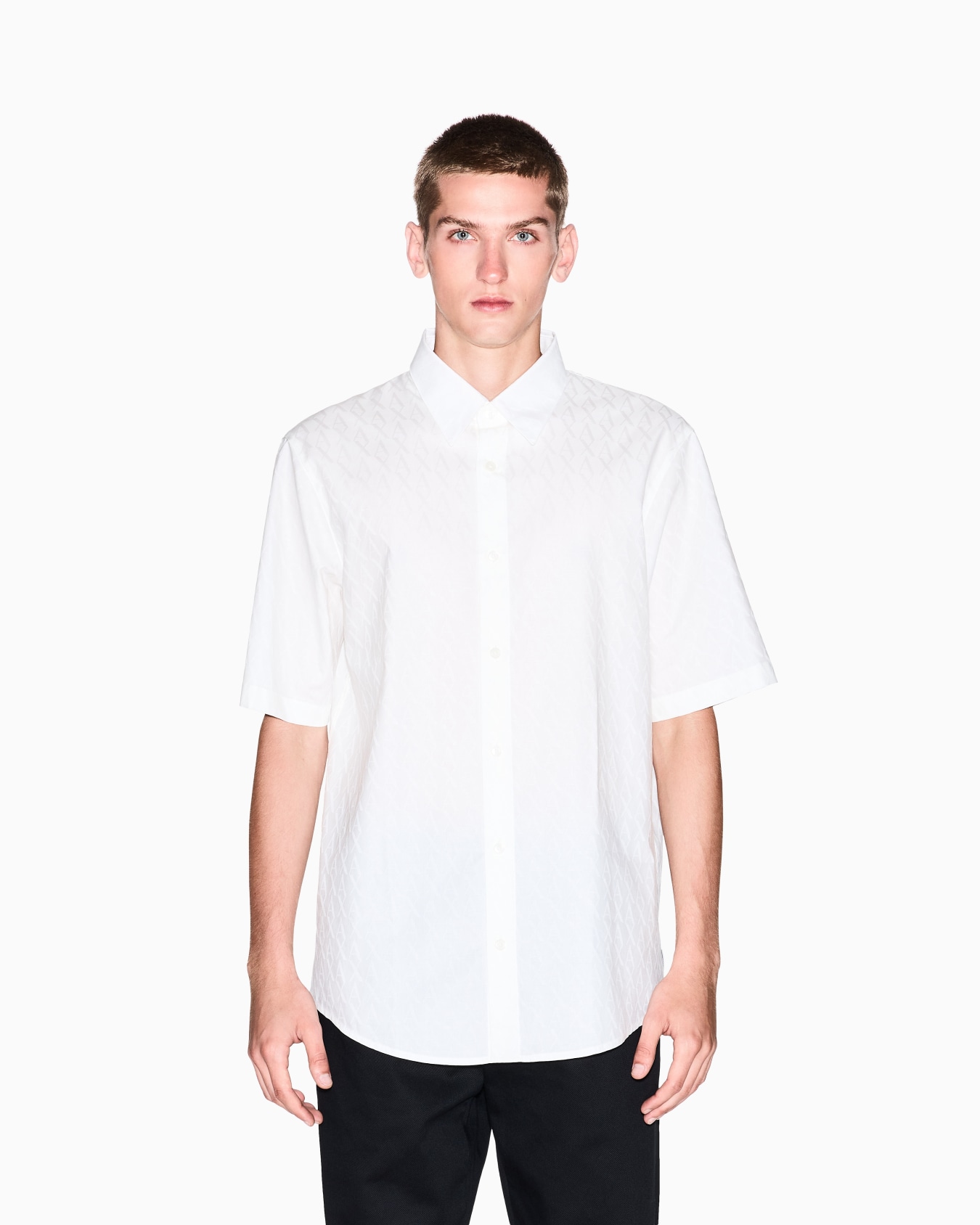 Camisa de jacquard de algodón de manga corta Diapositiva 3