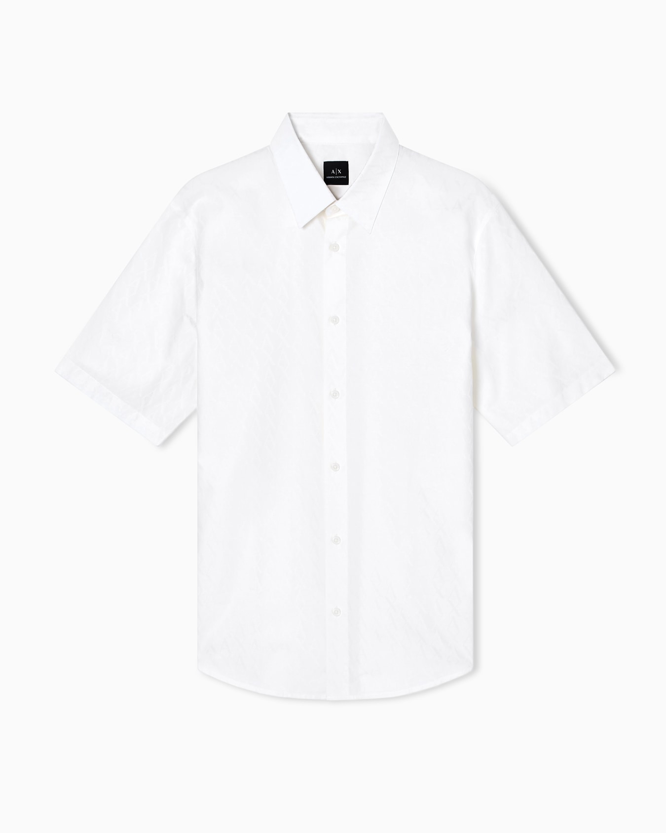 Camisa de jacquard de algodón de manga corta Diapositiva 0