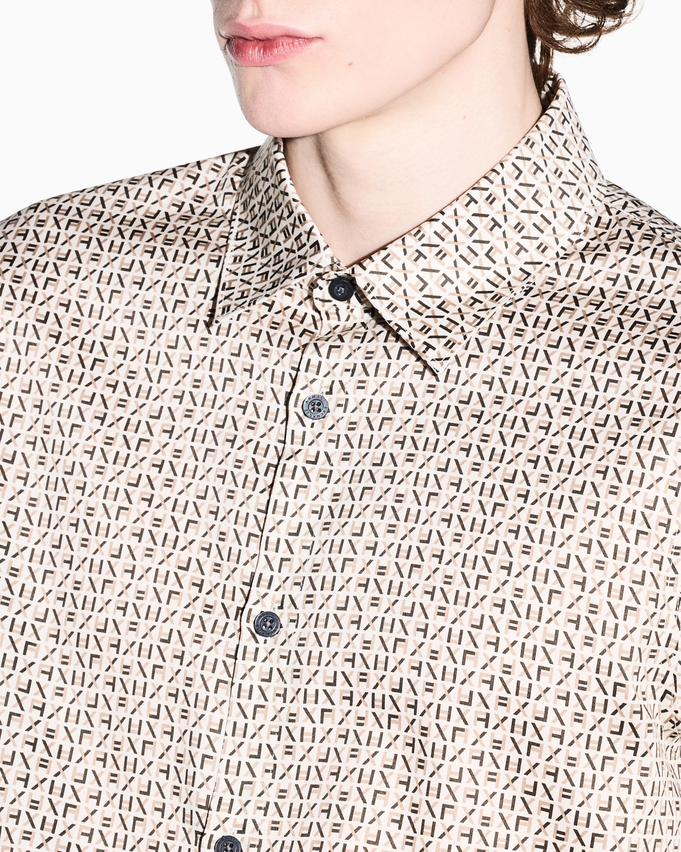 Regular fit shirt with lettering logo Slide 4