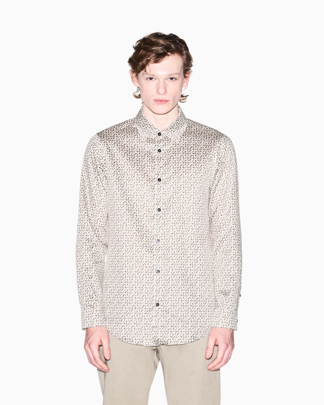 Regular fit shirt with lettering logo Slide 2