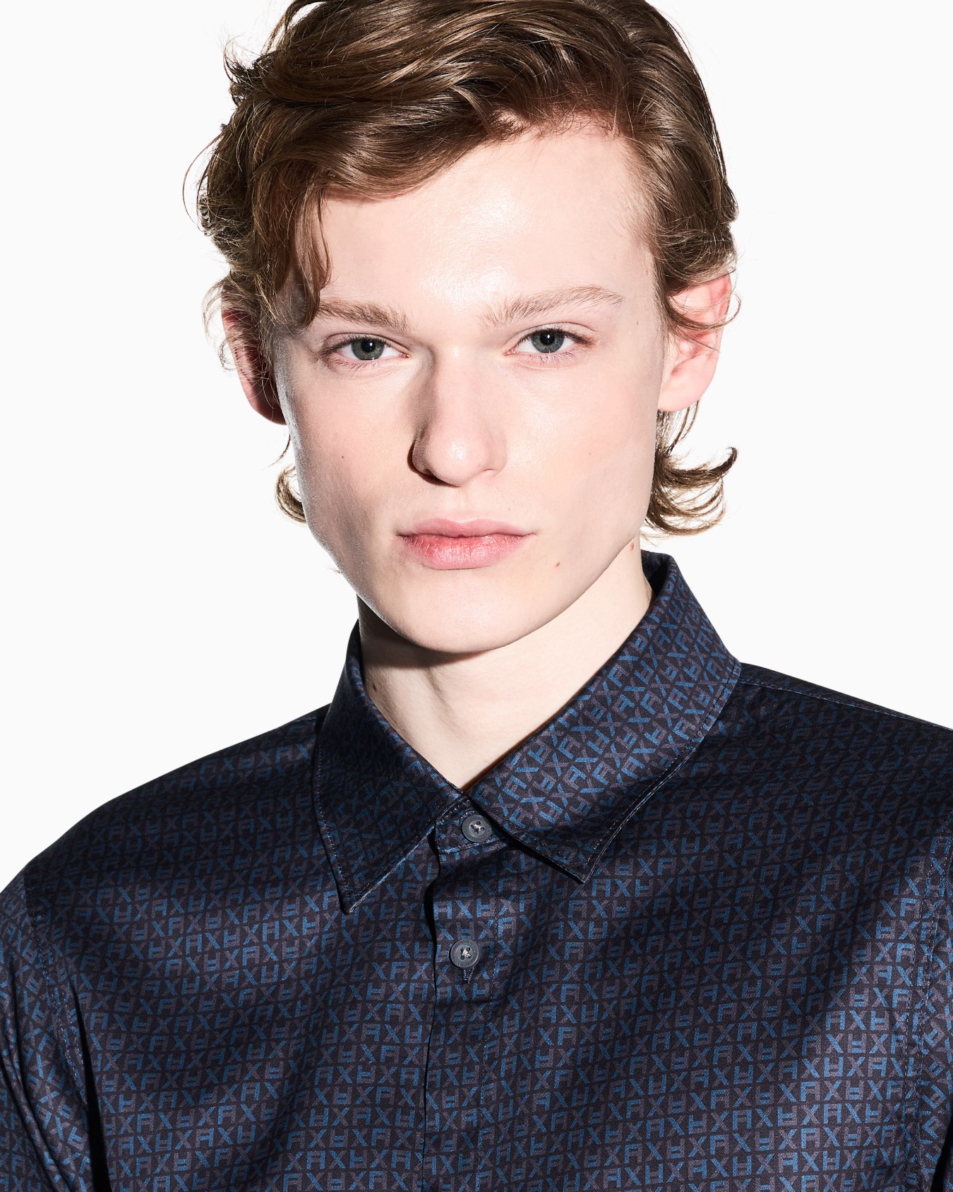 Regular fit shirt with lettering logo Slide 4