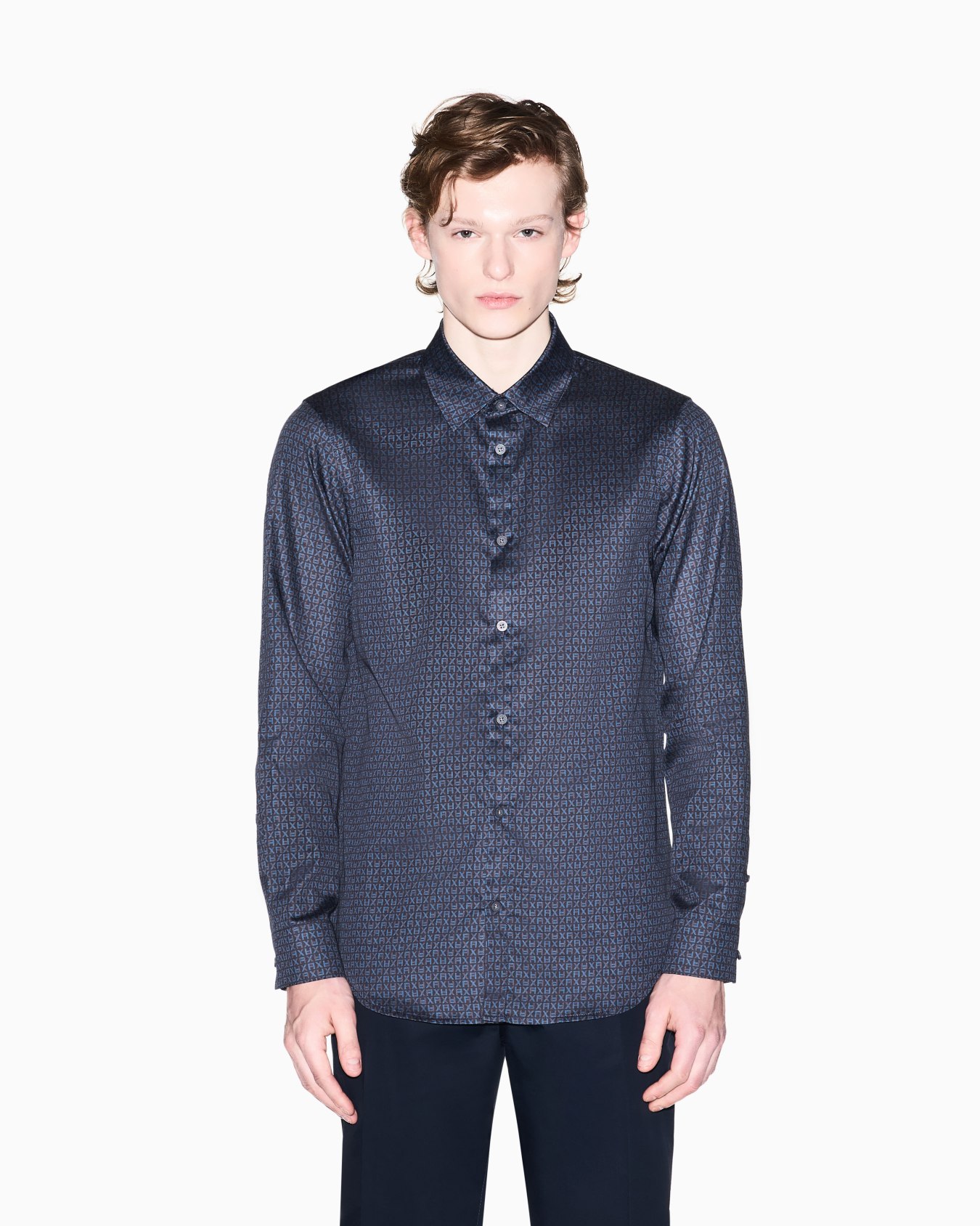 Regular fit shirt with lettering logo Slide 2