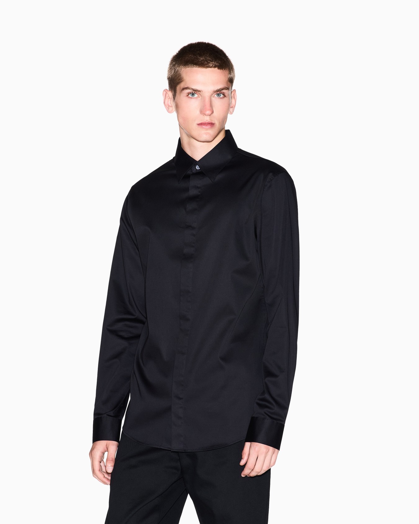 Slim-fit stretch cotton shirt Slide 3