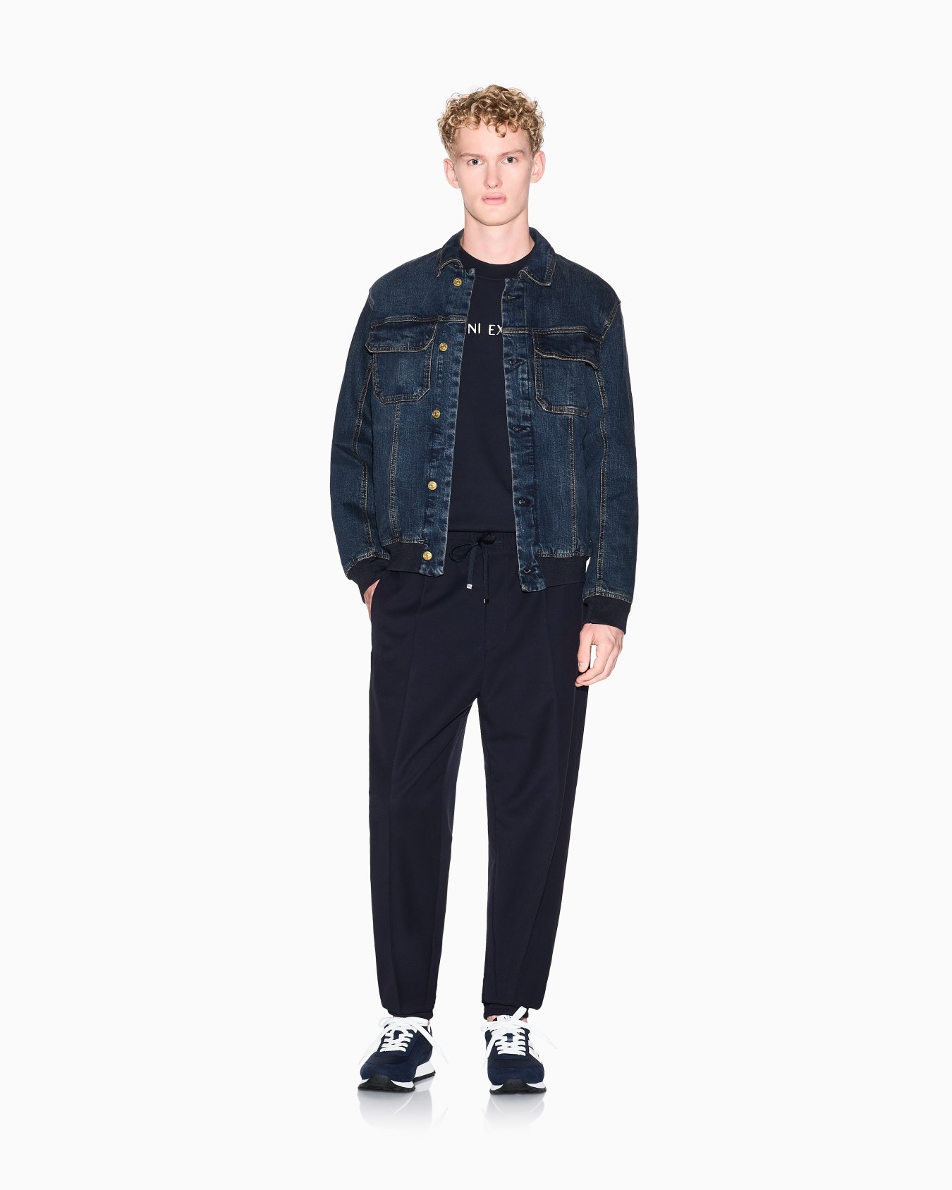 ゴールドボタン デニムジャケット スライドする 1