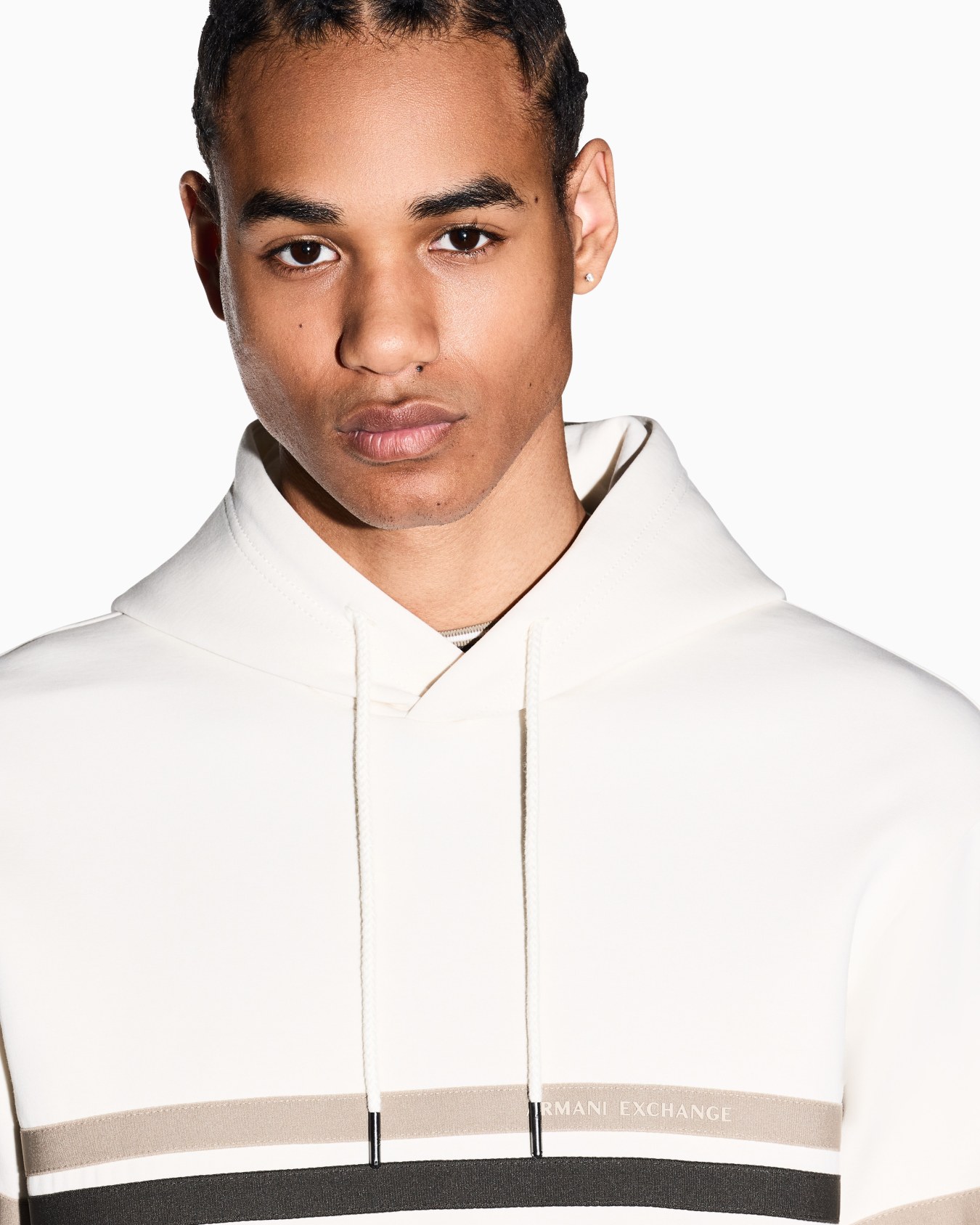 Structured Hooded Sweatshirt in Technical Stretch Cotton Slide 4