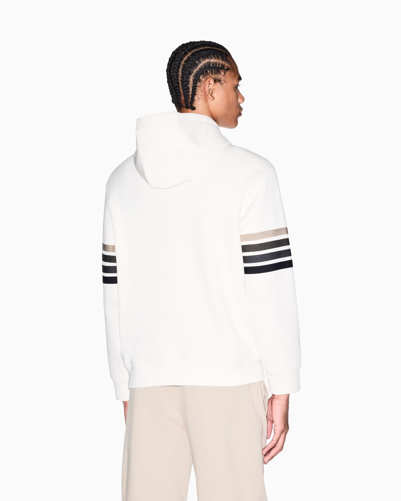 Structured Hooded Sweatshirt in Technical Stretch Cotton Slide 2