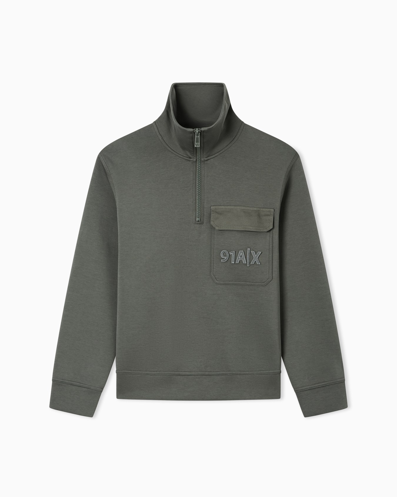 91ロゴ ハーフジップスウェットプルオーバー スライドする 0