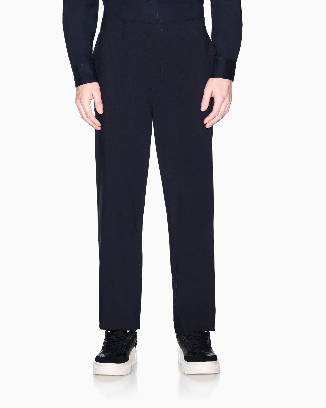 Straight-leg wool blend trousers Slide 2