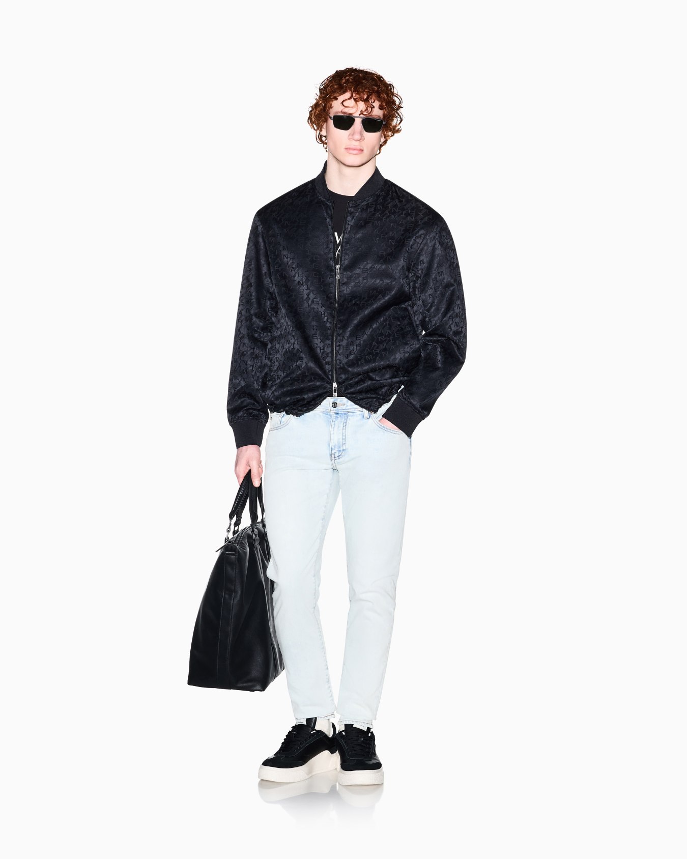 Blouson in mixed fabric Slide 1