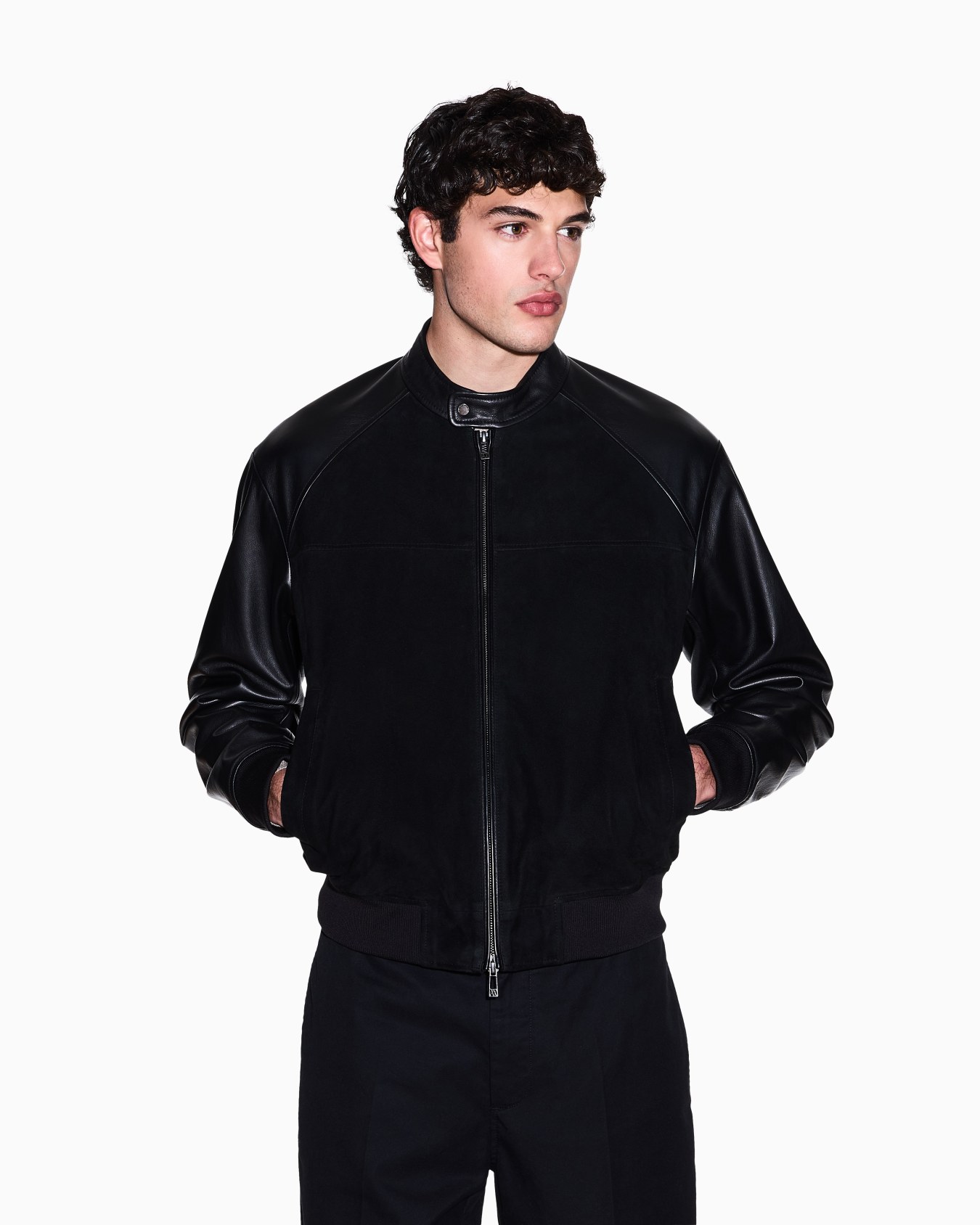 スエード バイカージャケット スライドする 3