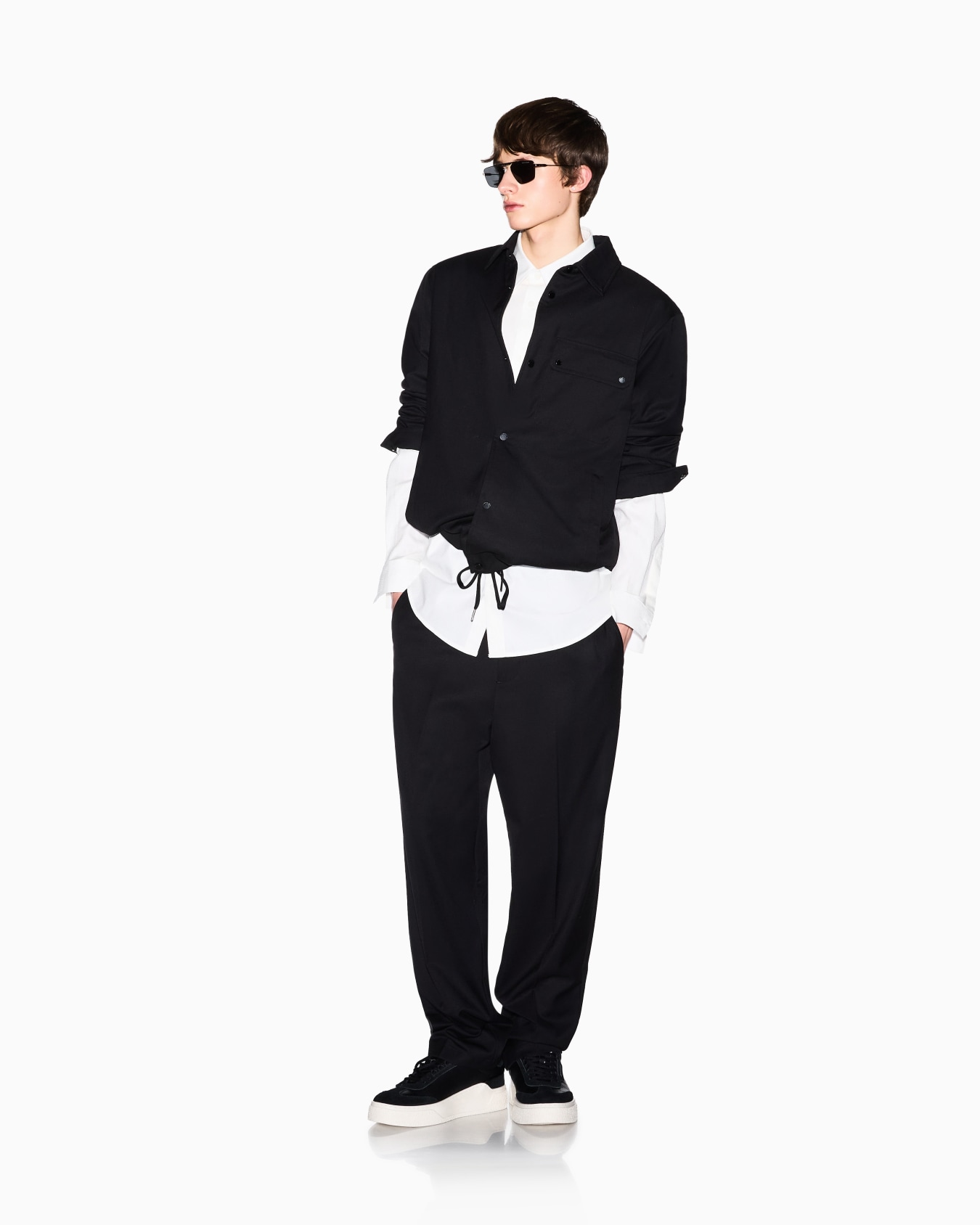 Casual Shirt in Textured Cotton Jacquard Slide 1