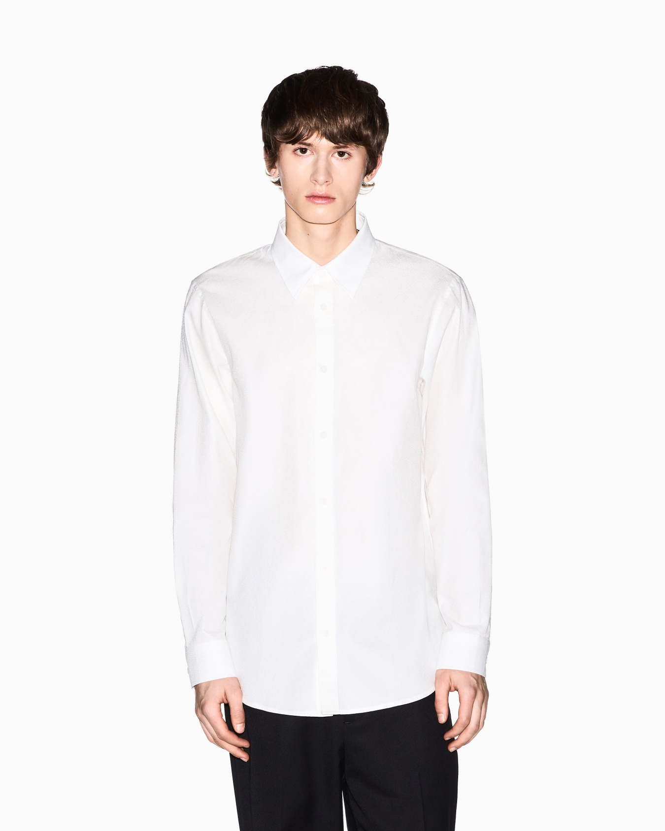 Casual Shirt in Textured Cotton Jacquard Slide 3