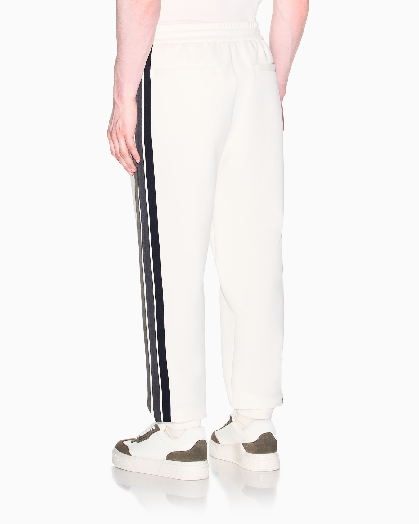 Structured sweatpants in stretch bonded cotton Slide 3