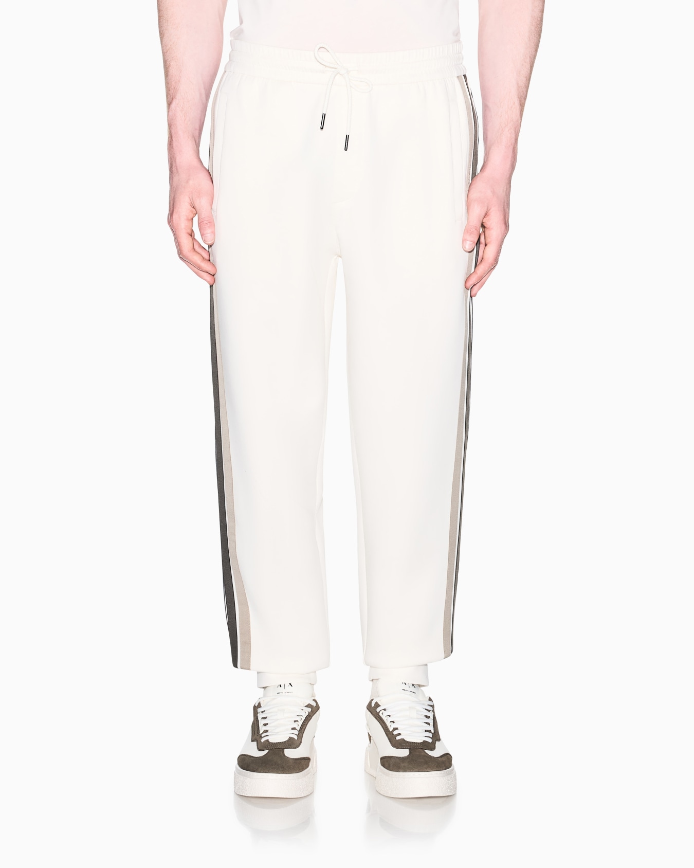 Structured sweatpants in stretch bonded cotton Slide 2