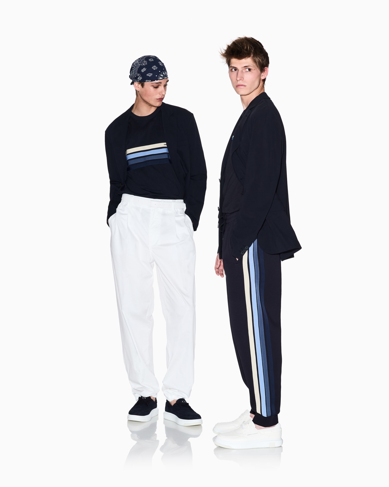 Sweatpants strutturati in cotone stretch bonded Slide 1