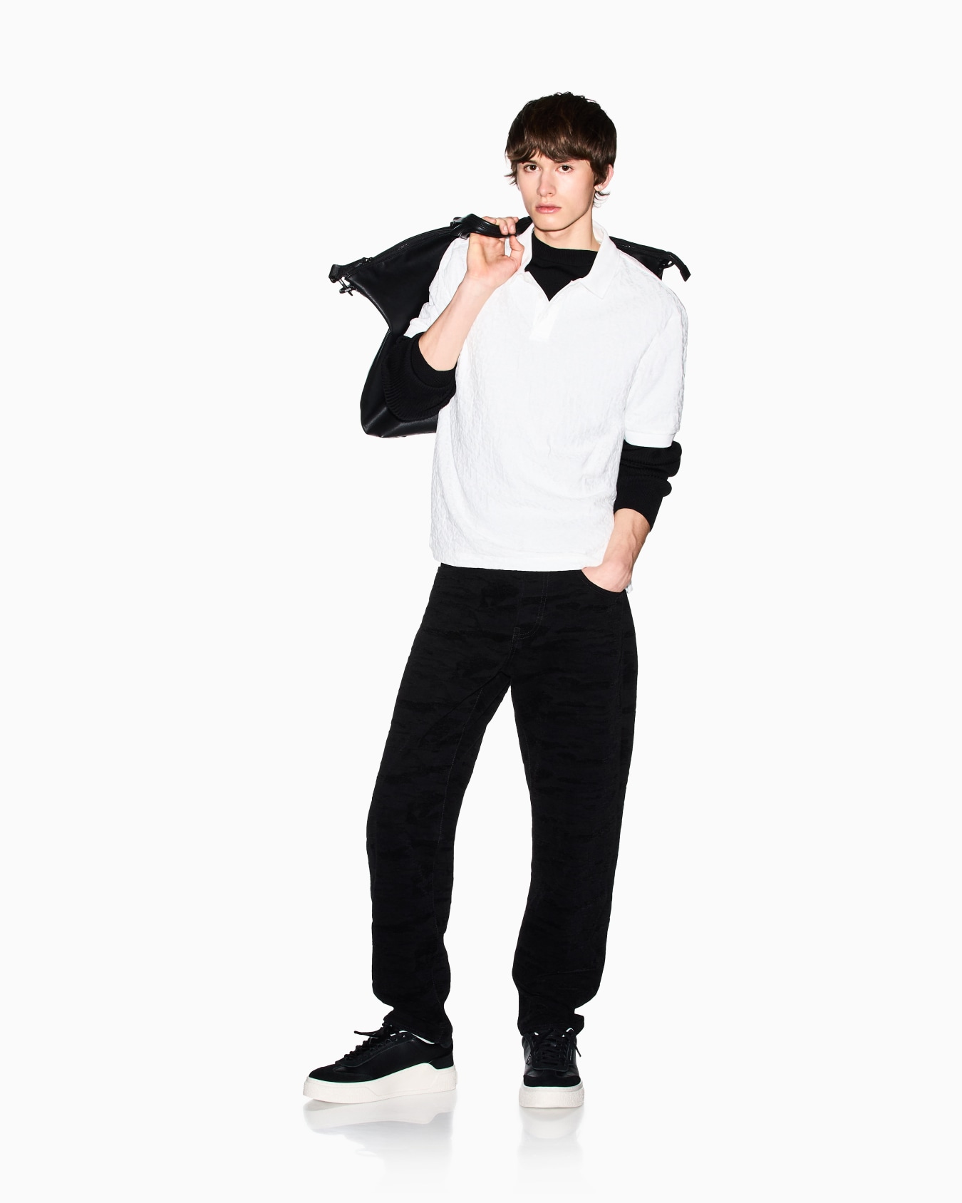 Jacquard polo shirt in mercerized cotton Diapositive 1