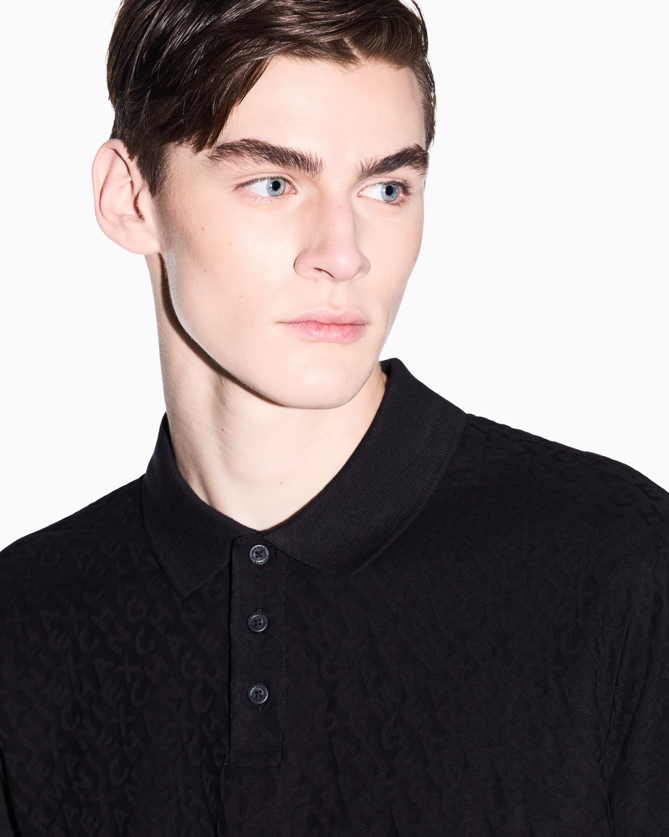 Jacquard polo shirt in mercerized cotton Slide 4