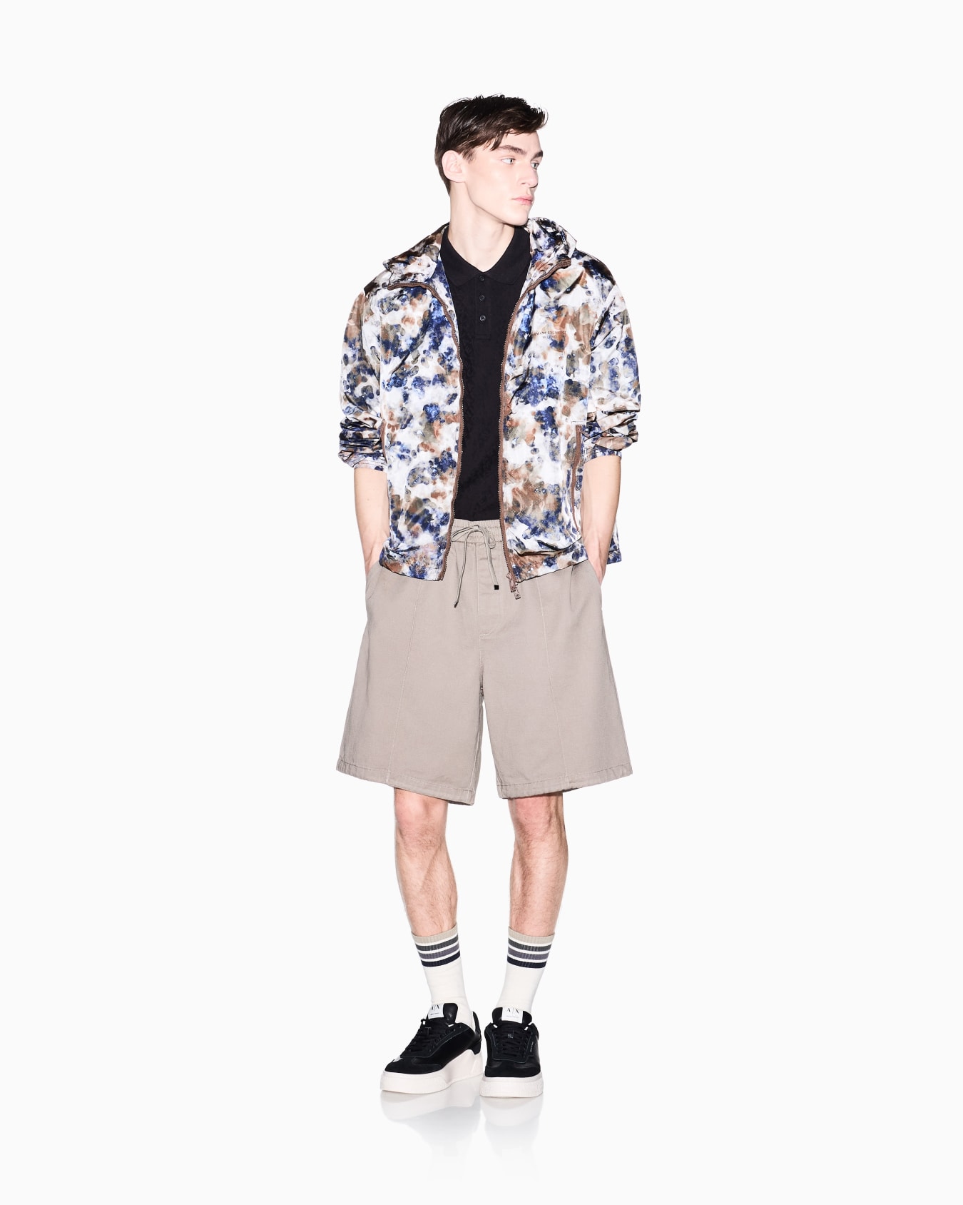 Jacquard polo shirt in mercerized cotton Slide 1