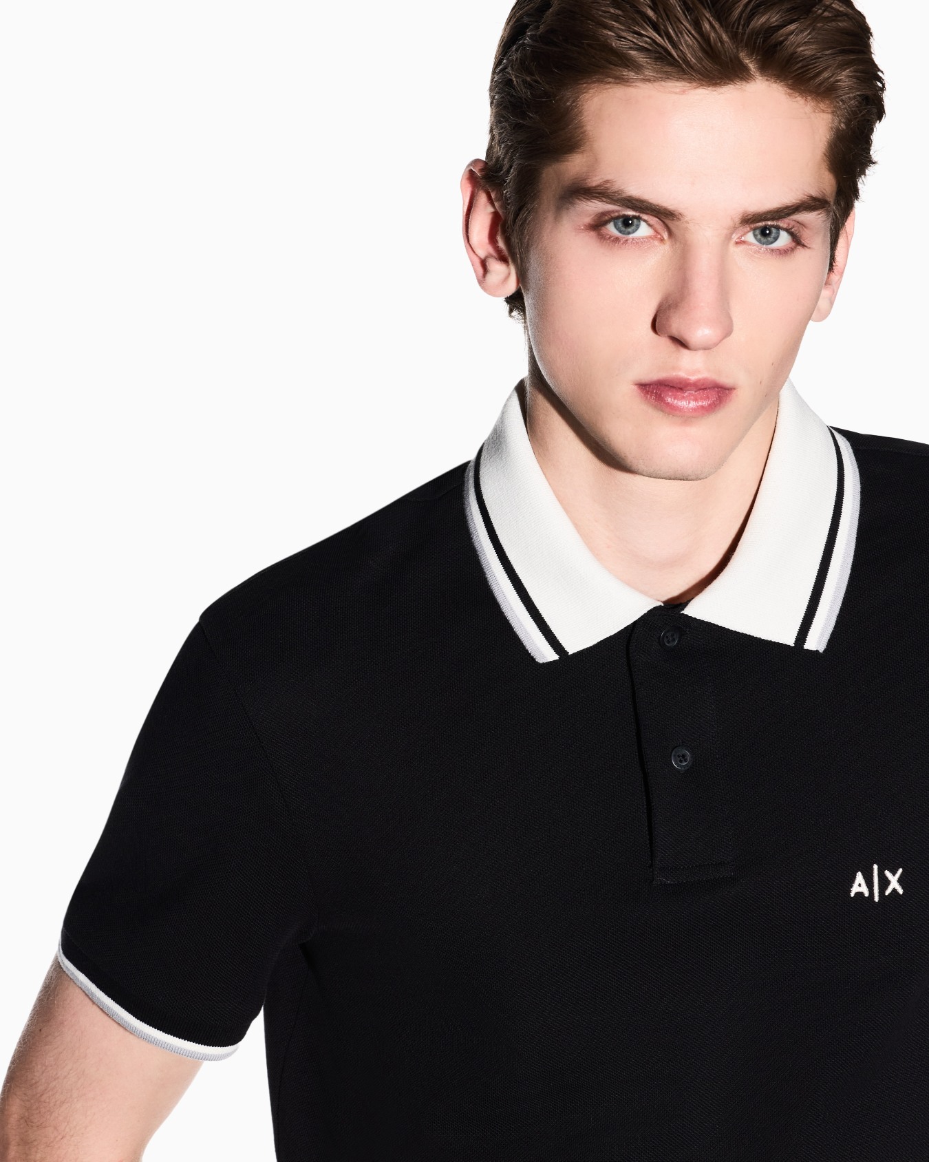 ロゴ オン バックネック 半袖ポロシャツ スライドする 4