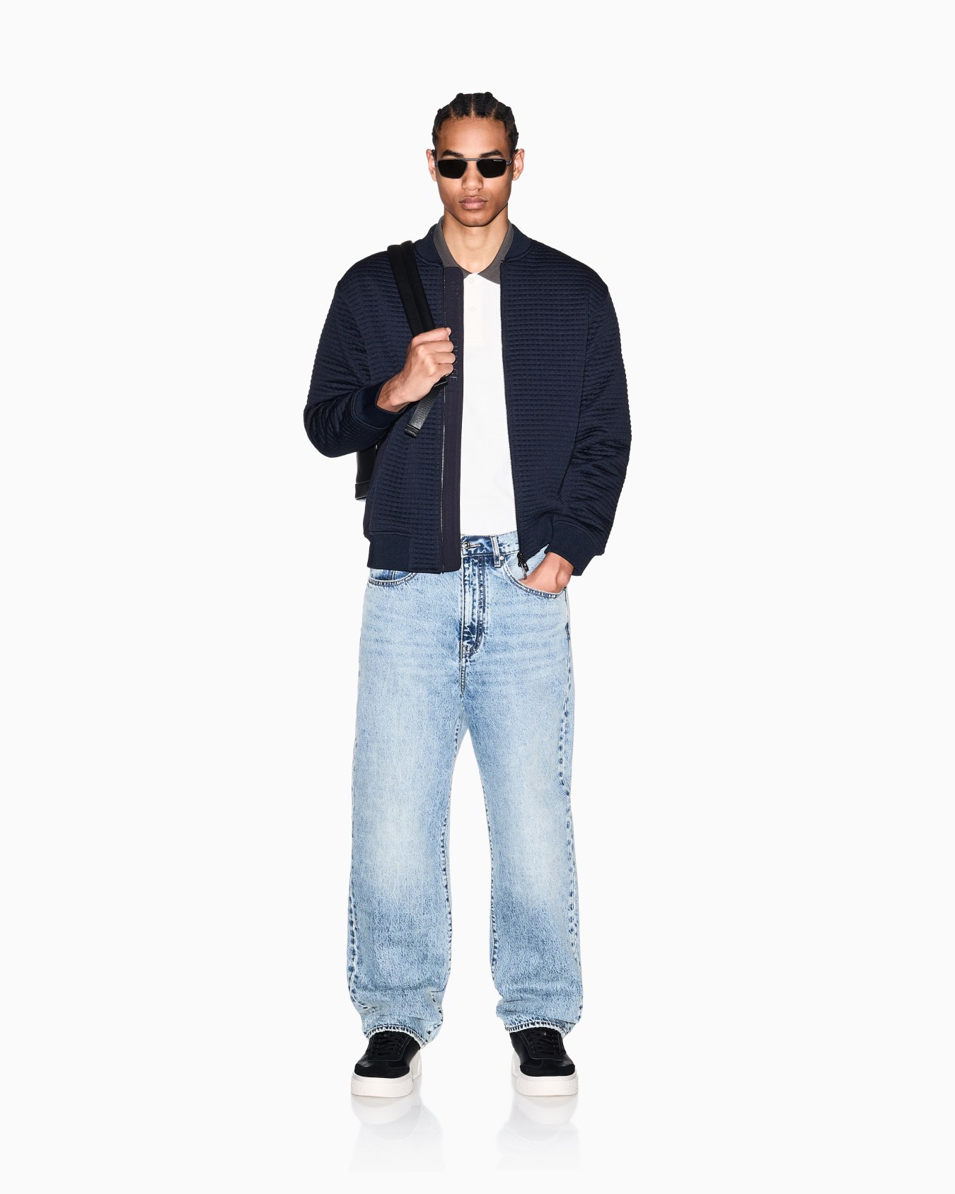 Blouson in mixed fabric Slide 1