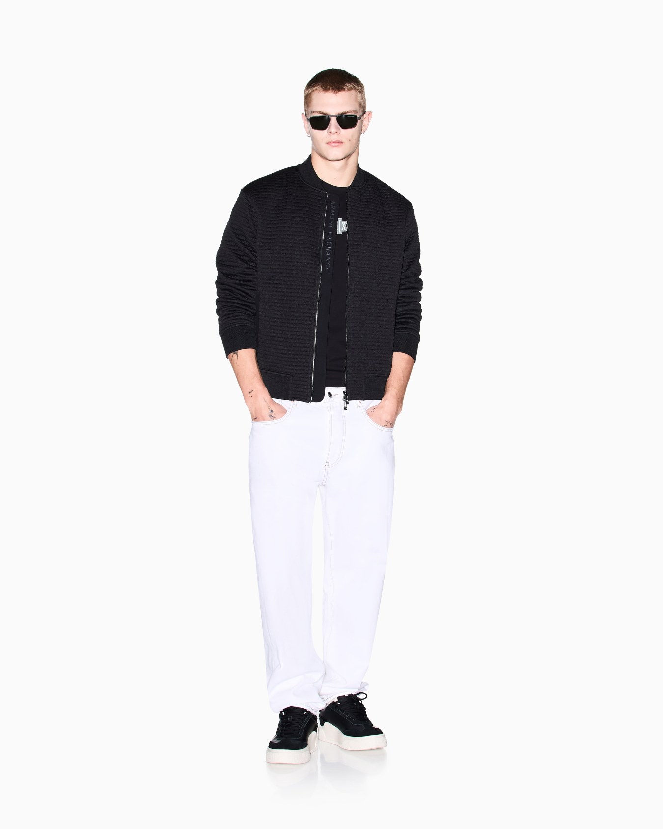 Blouson in mixed fabric Slide 1