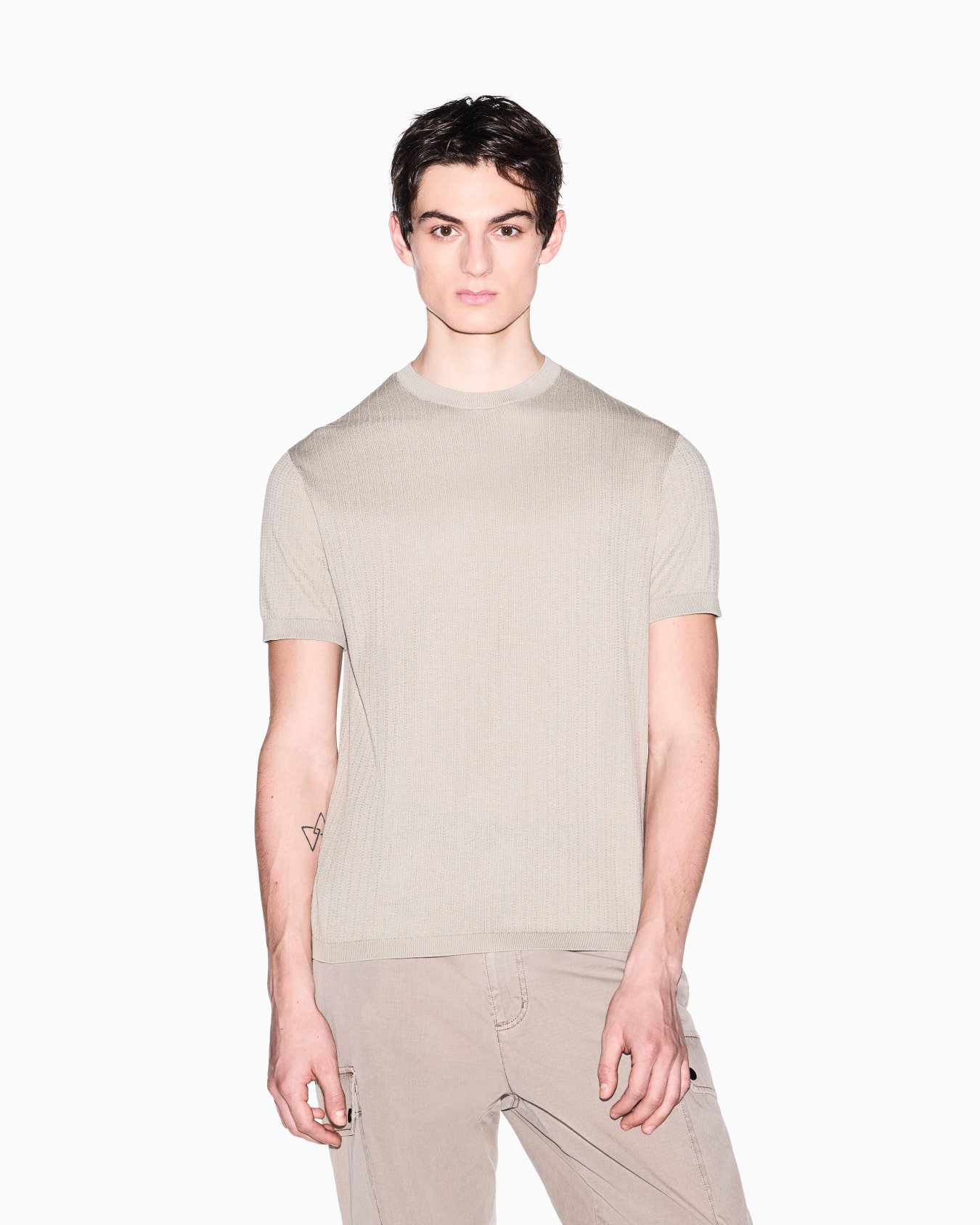 Ribbed cotton tricot top Slide 3