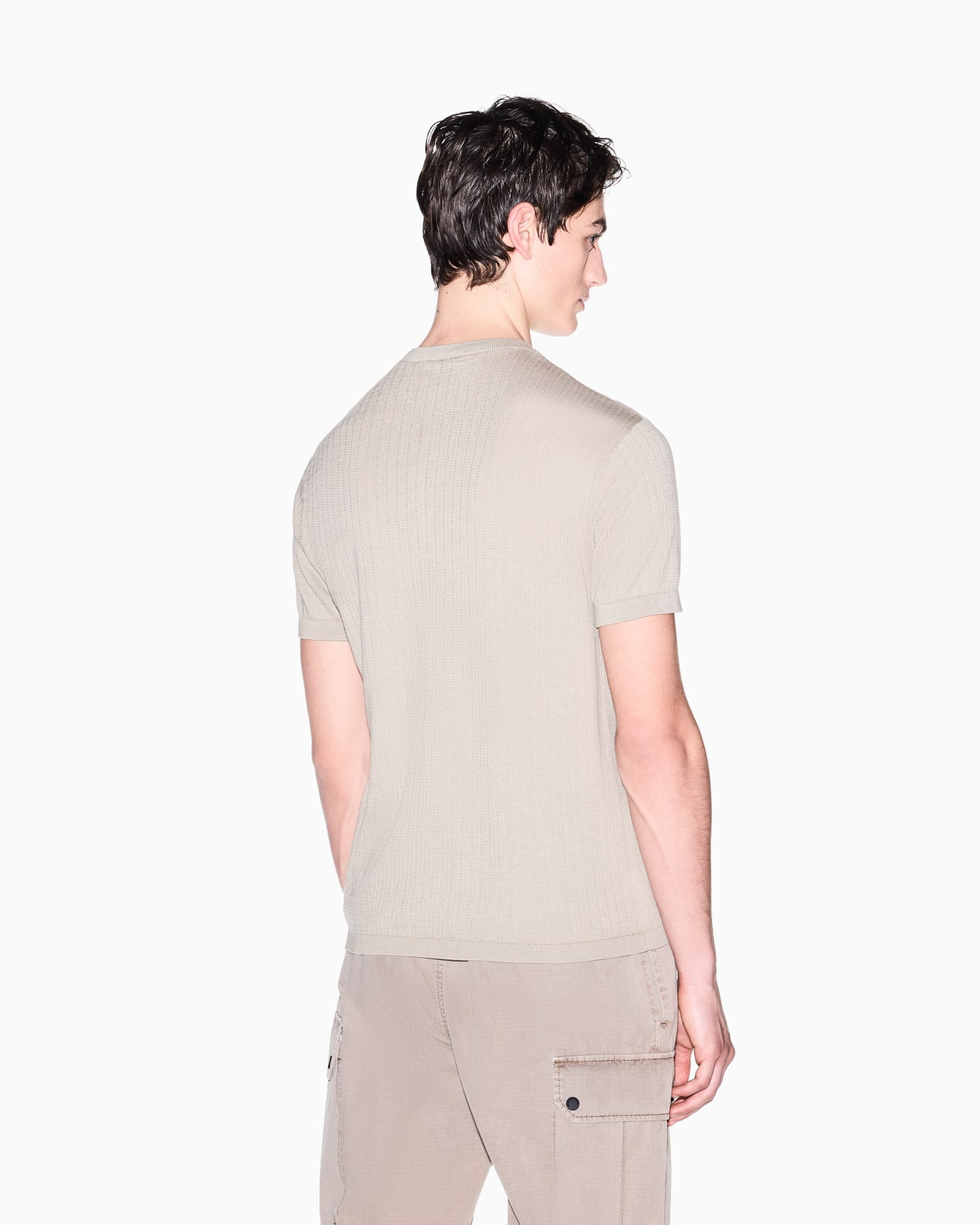 Ribbed cotton tricot top Slide 2