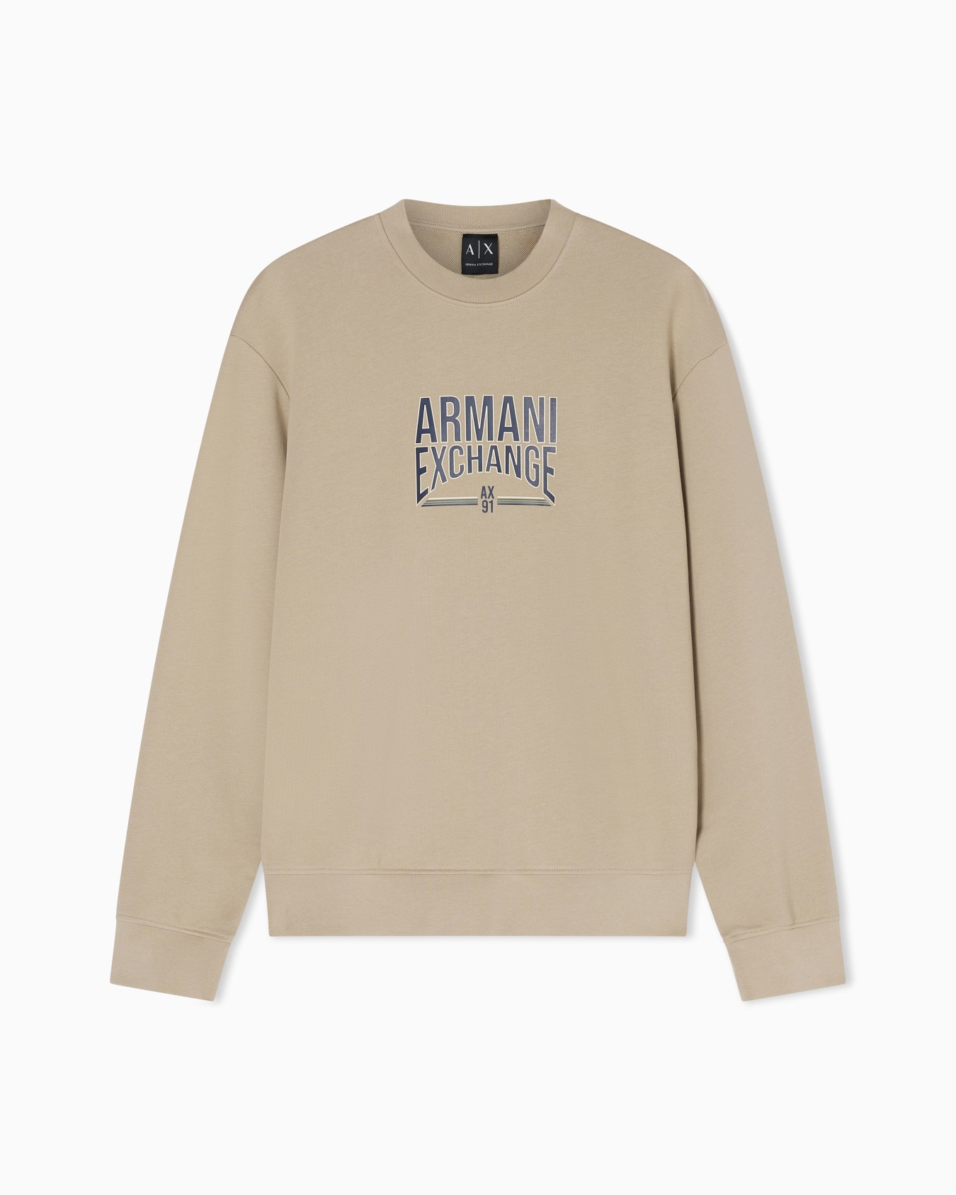 Diagonal Fleece Cotton Crewneck Sweatshirt Slide 0