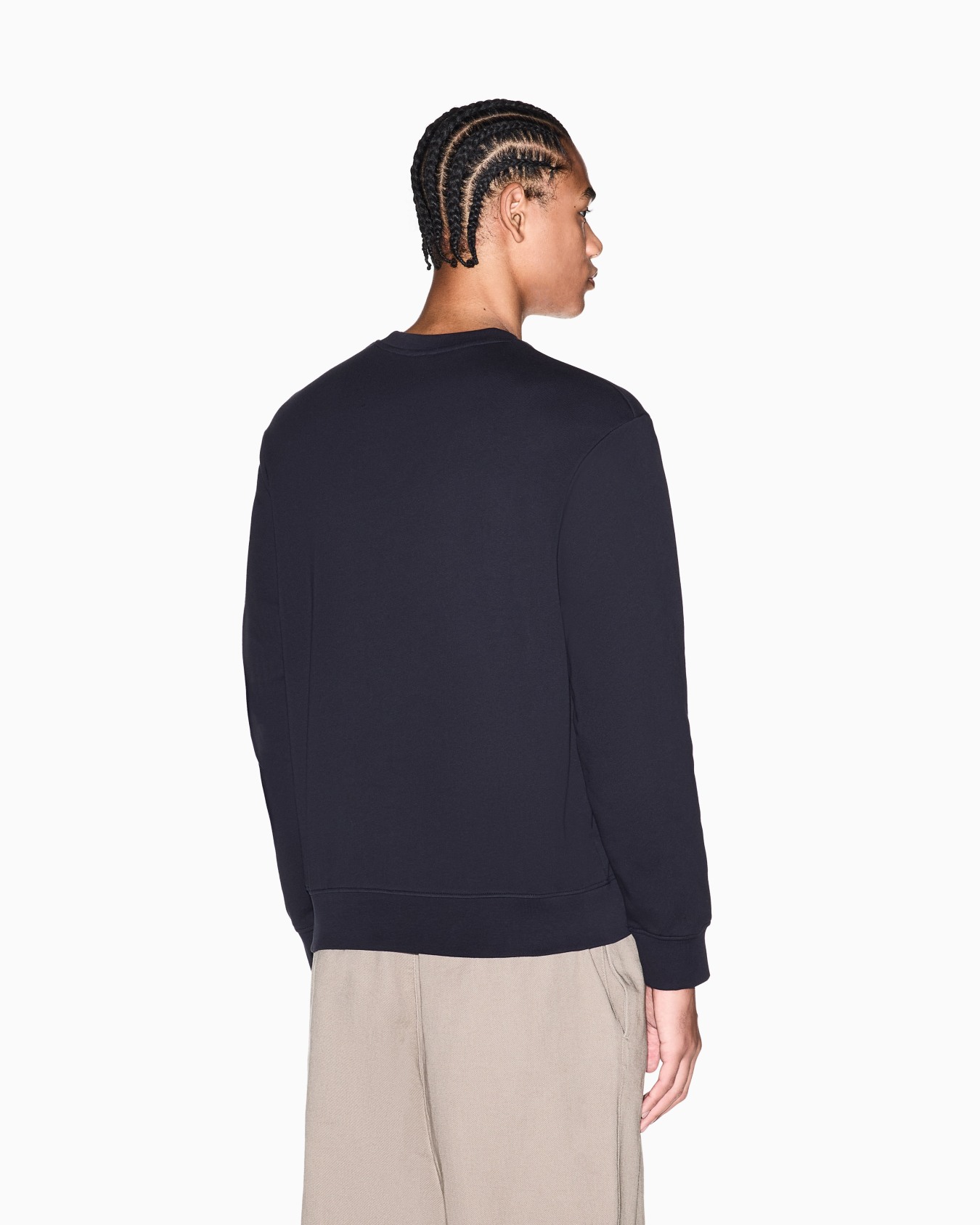 Diagonal Fleece Cotton Crewneck Sweatshirt Slide 2