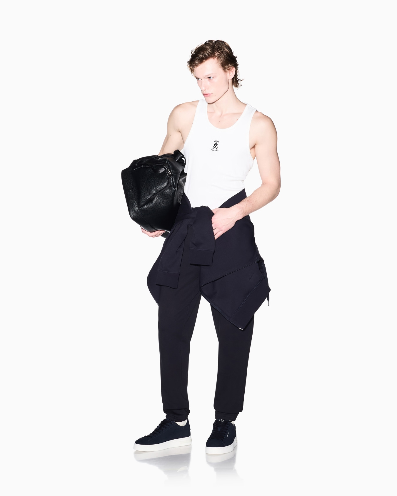 Sweatpants diagonali in cotone comfort fit Slide 1