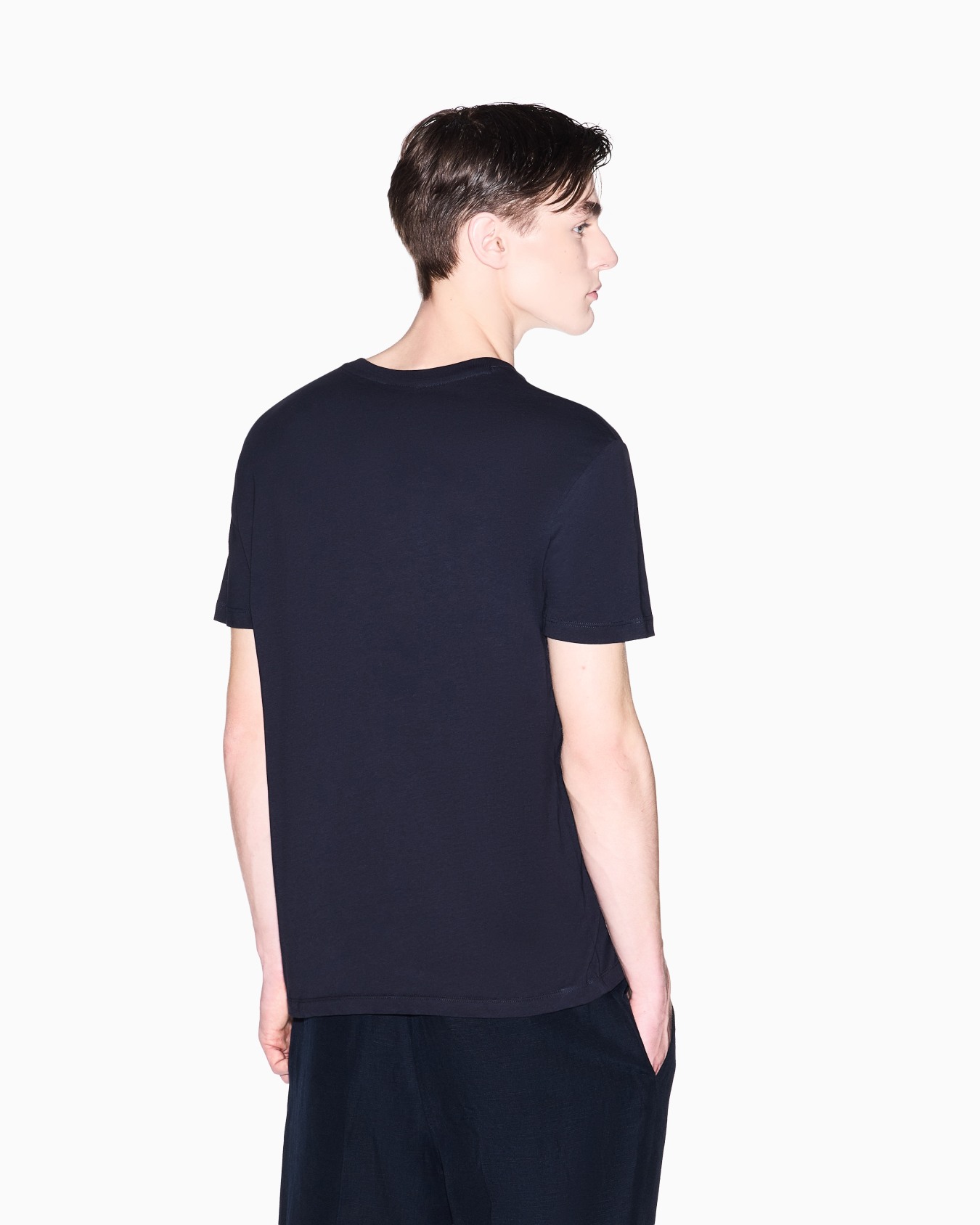 Basic Slim Fit T-shirt in Cotton Jersey Slide 2