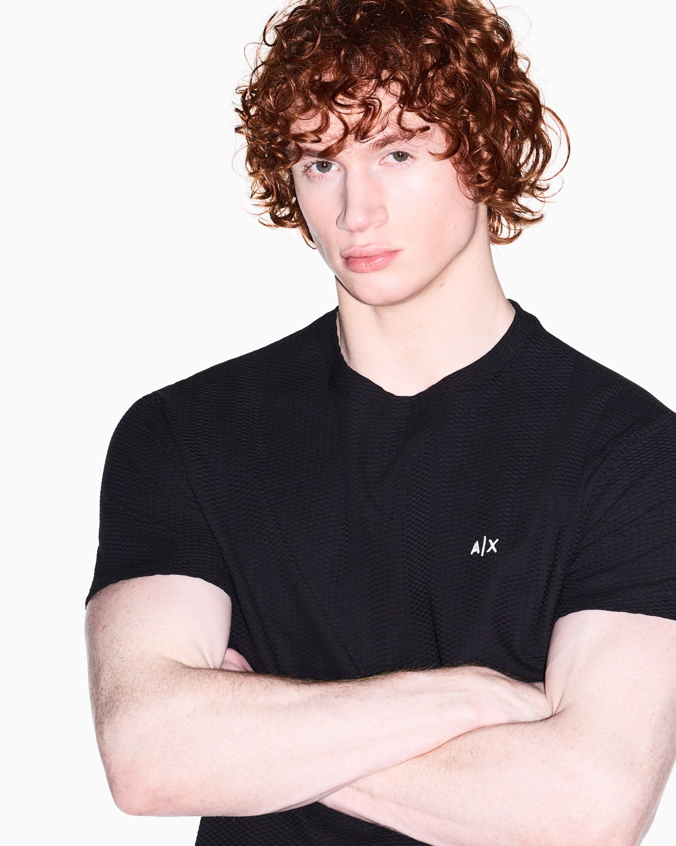 AXロゴ ワッフルエフェクト レギュラーフィット 半袖クルーネックTシャツ スライドする 4