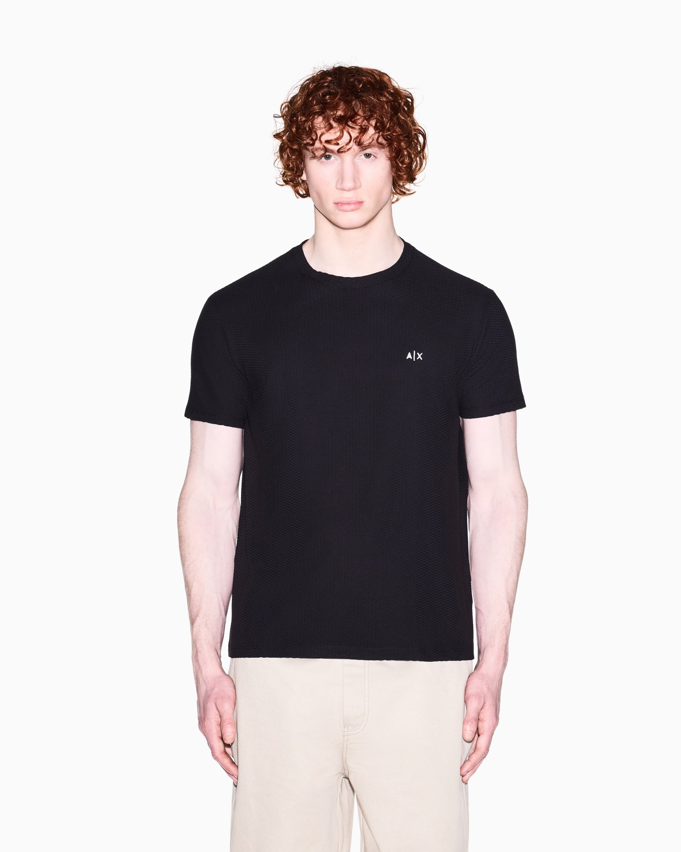 AXロゴ ワッフルエフェクト レギュラーフィット 半袖クルーネックTシャツ スライドする 3