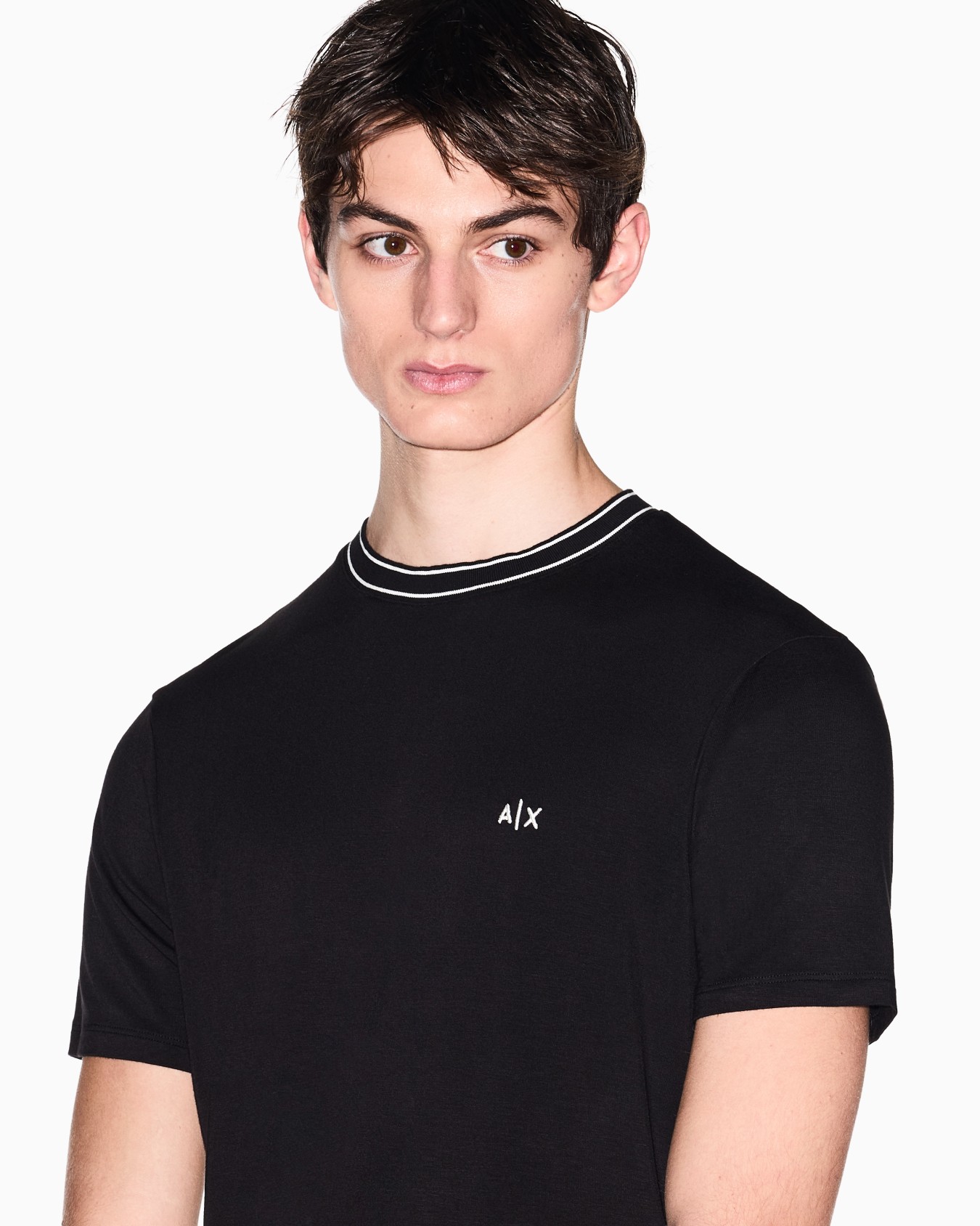 AXロゴ ストレッチヴィスコース スリムフィット 半袖クルーネックTシャツ スライドする 4