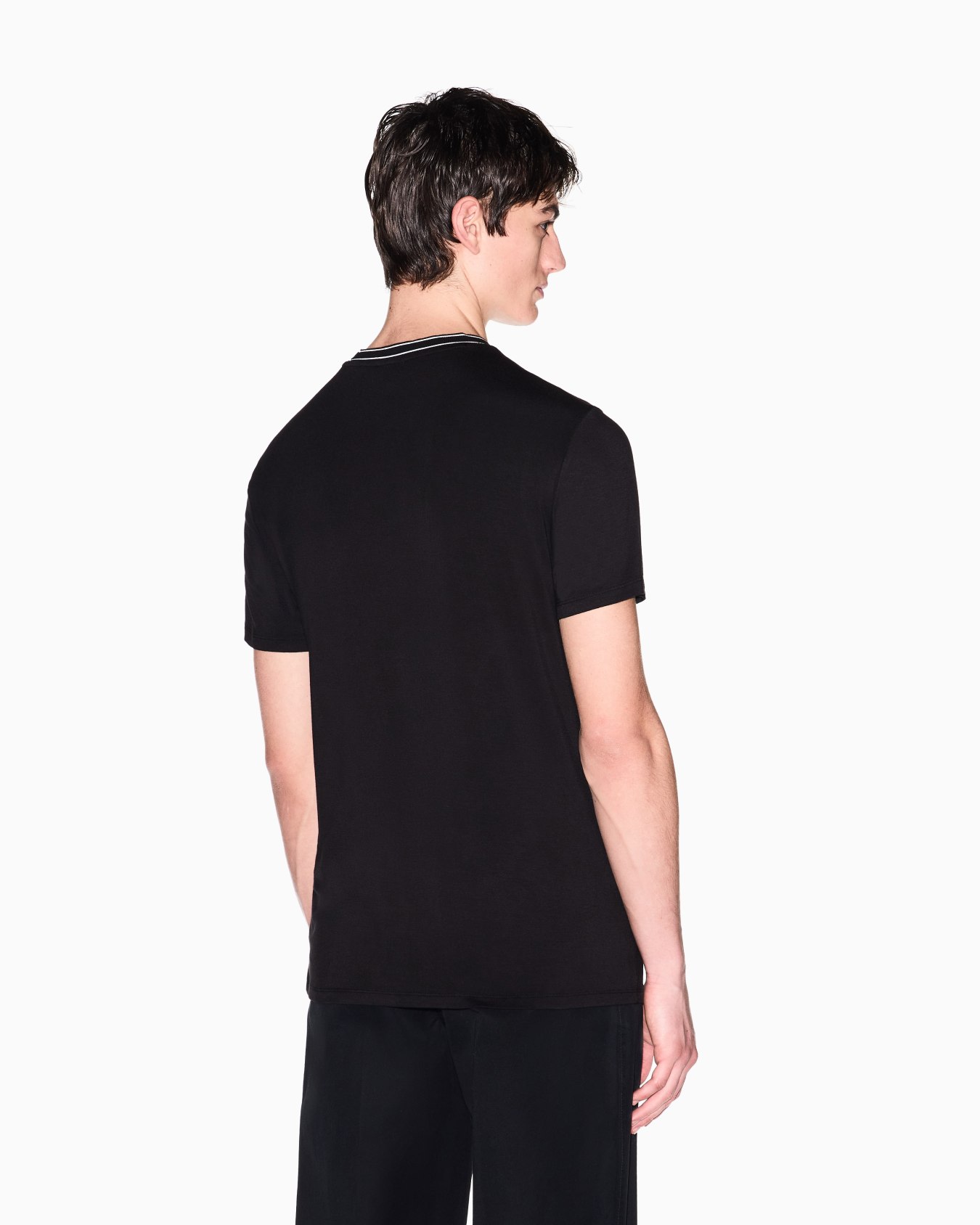 AXロゴ ストレッチヴィスコース スリムフィット 半袖クルーネックTシャツ スライドする 2