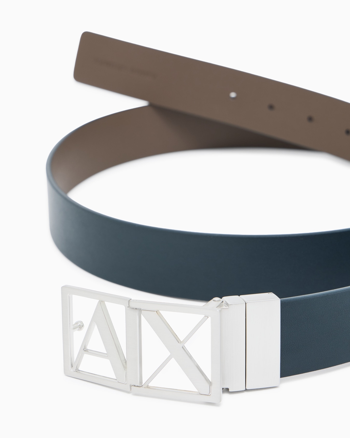 ボックスロゴバックル リバーシブル レザーベルト スライドする 1