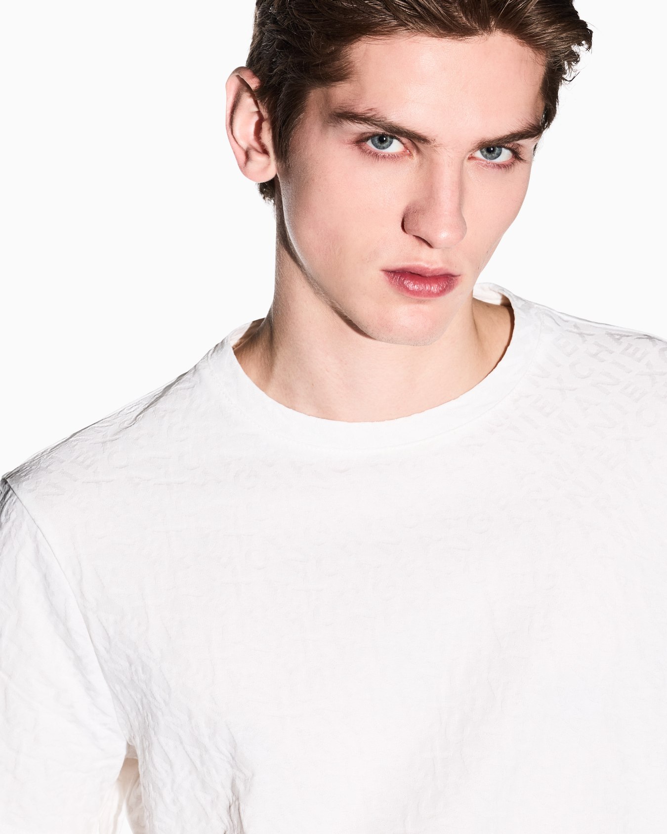 ダイアゴナル オールオーバージャカードロゴ スリムフィット 半袖クルーネックTシャツ スライドする 5