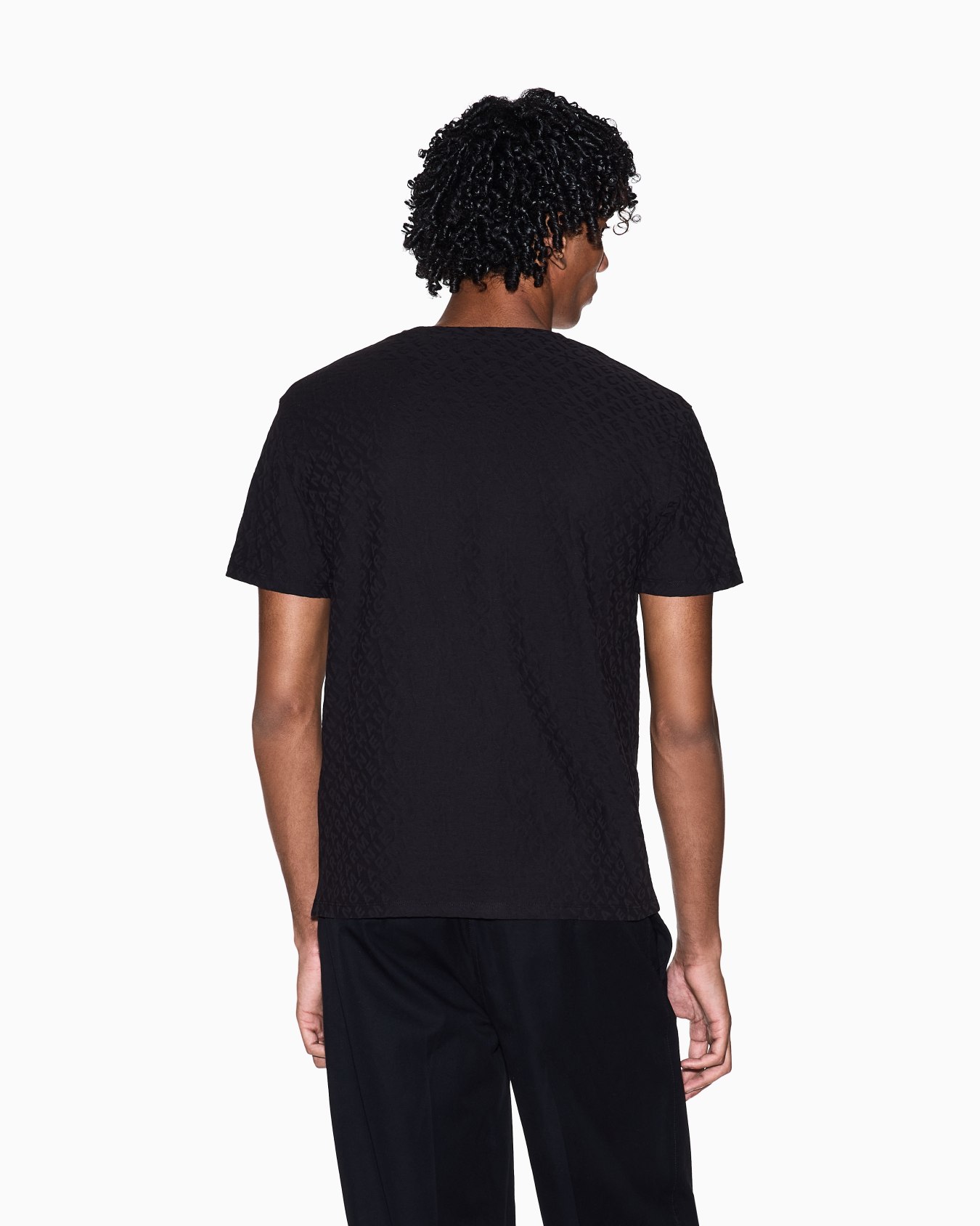 Slim Fit T-shirt in Mercerized Jacquard Jersey 슬라이드 2