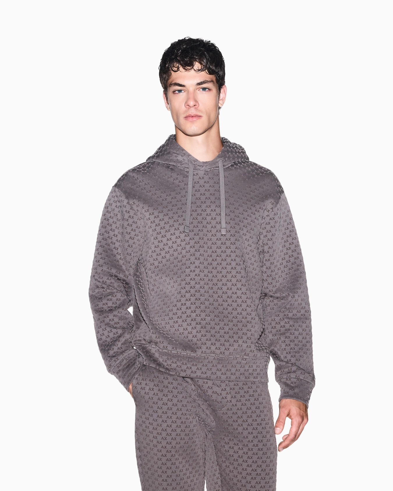 Sweatshirt with regular fit in bonded stretch cotton Slide 3
