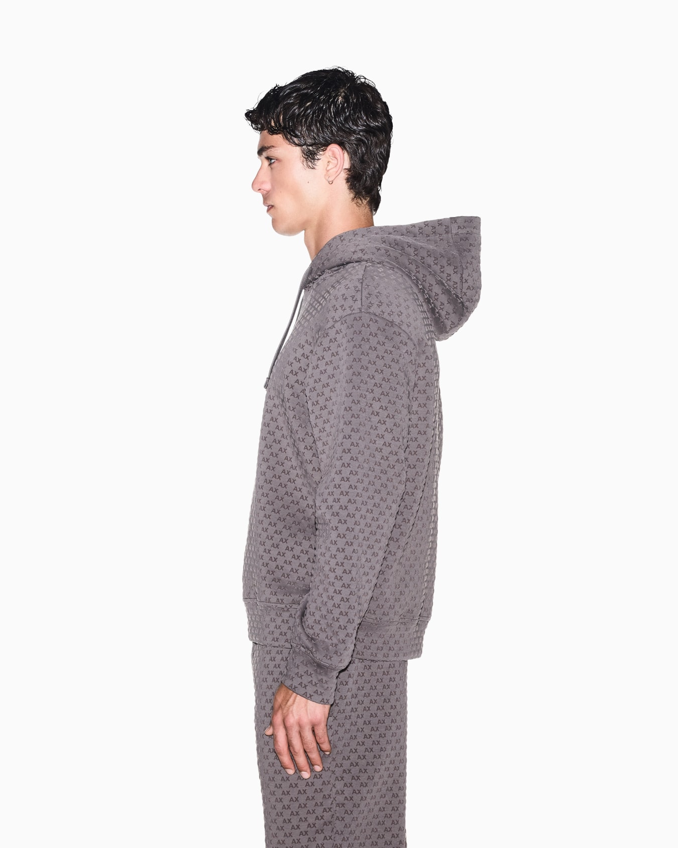 Sweatshirt with regular fit in bonded stretch cotton Slide 7