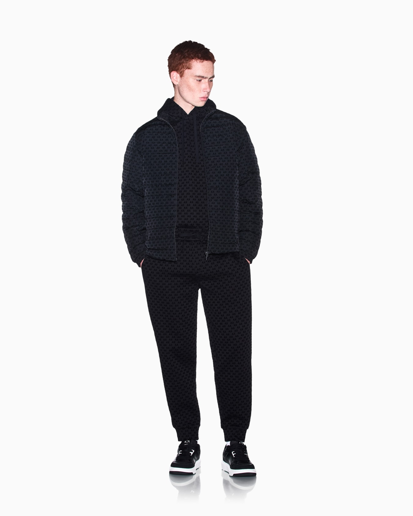 Sweatshirt with regular fit in bonded stretch cotton Slide 1