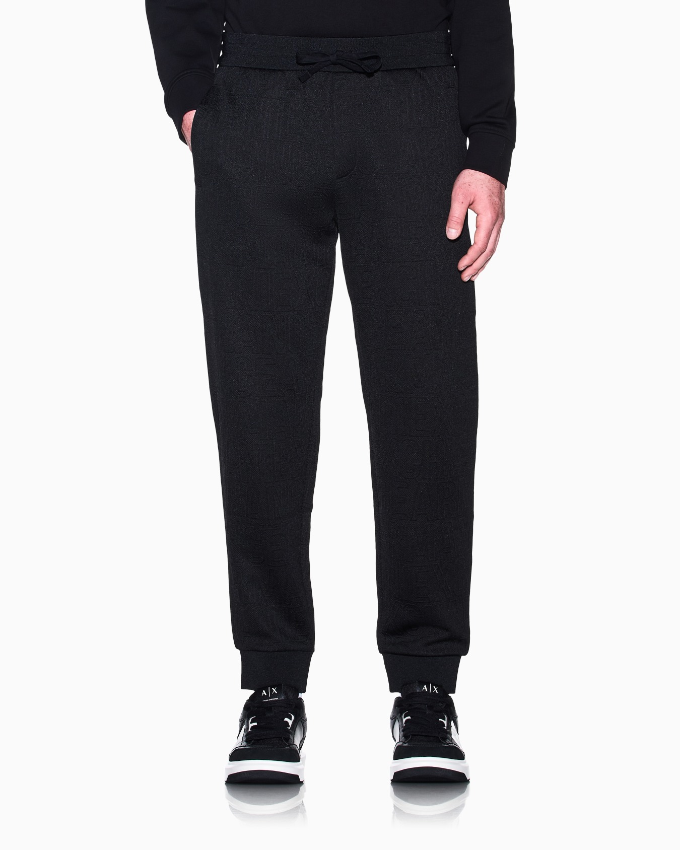 regular fit trousers in stretch jacquard jersey Slide 3